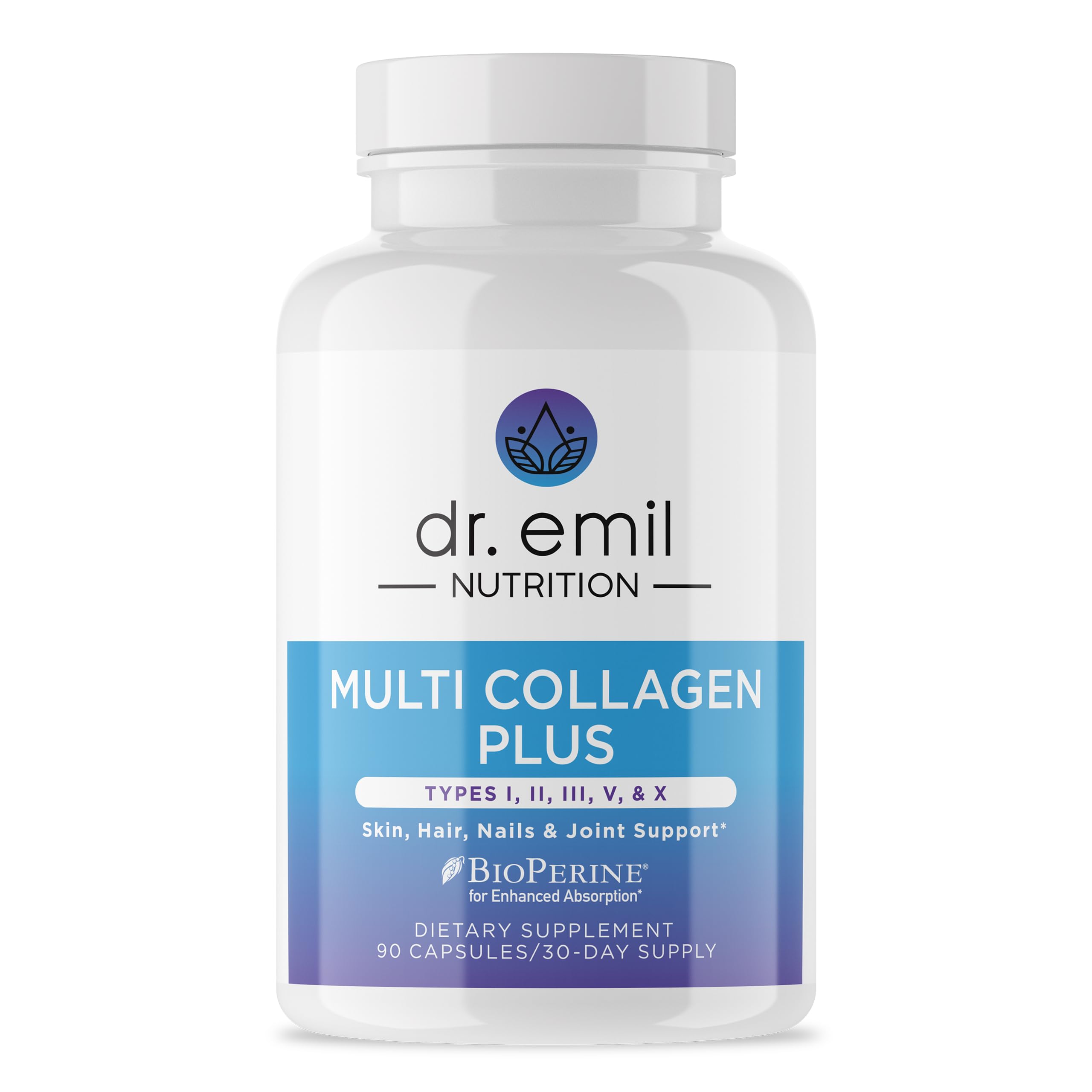 DR. EMIL NUTRITION Women's Multi Collagen Pills | Collagen Supplements | Support Hair, Skin, Nails & Joints | Hydrolyzed Collagen Supplements | Types I, II, III, V & X | 90 Capsules DR. EMIL NUTRITION Au supplements