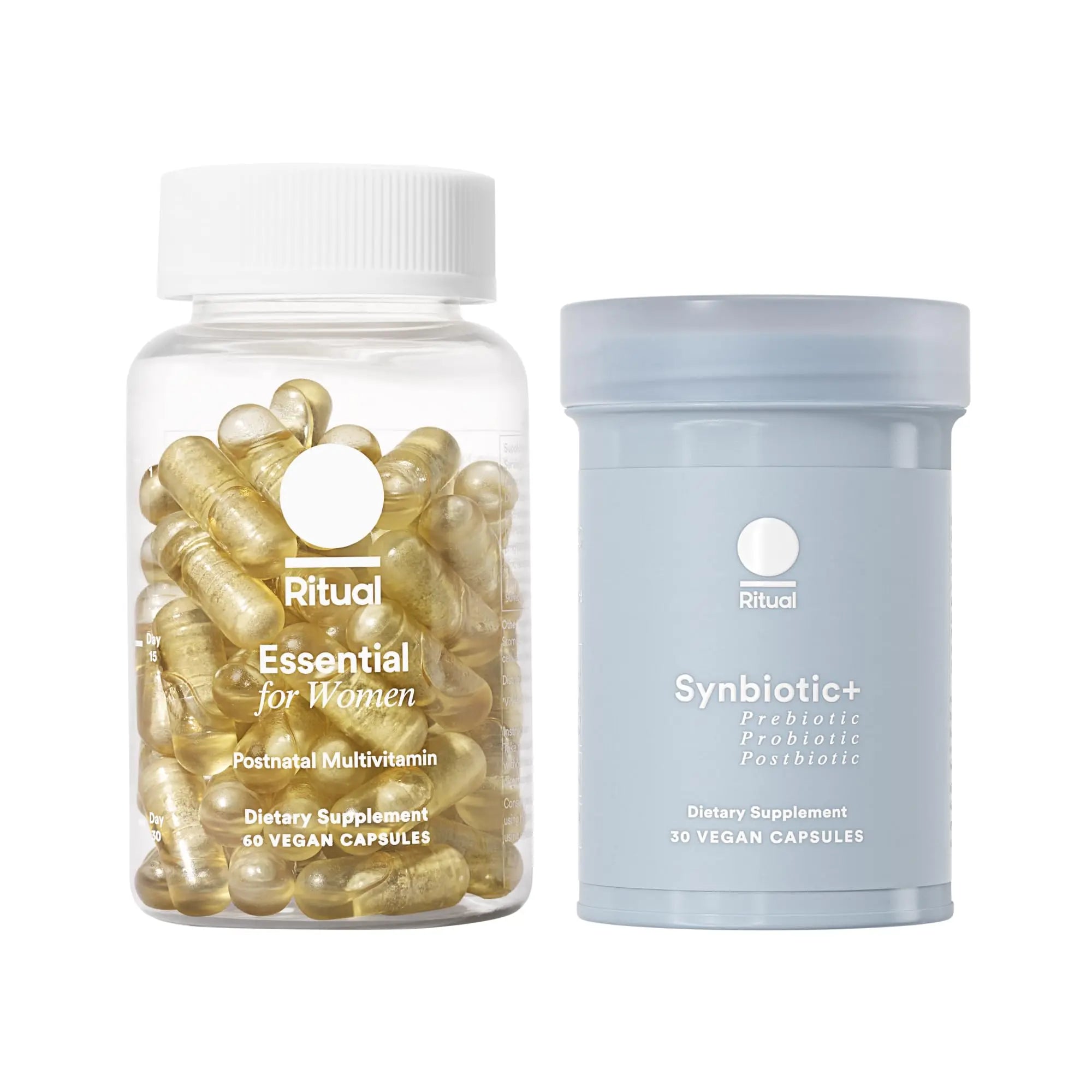 Ritual Postnatal Multivitamin and Gut Duo Supplements with Postnatal Vitamins and Synbiotic+: 3-in-1 Probiotic, Prebiotic, Postbiotic, Supports Lactation, and Gut Health, 30 Day Supply Ritual Au supplements