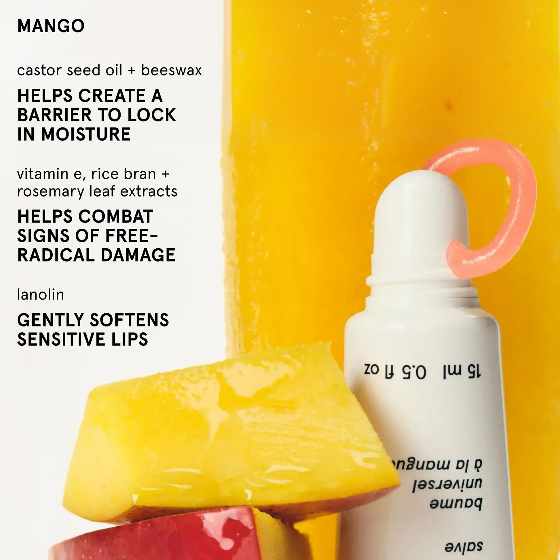 Glossier Balm Dotcom Hydrating Tinted Lip Balm - Universal Salve, Up to 12Hr Moisture for Dry Lips, Cuticles & Skin - Lanolin, Beeswax & Castor Oil - Mango, Tropical Peach Tint, 15ml Glossier Au supplements