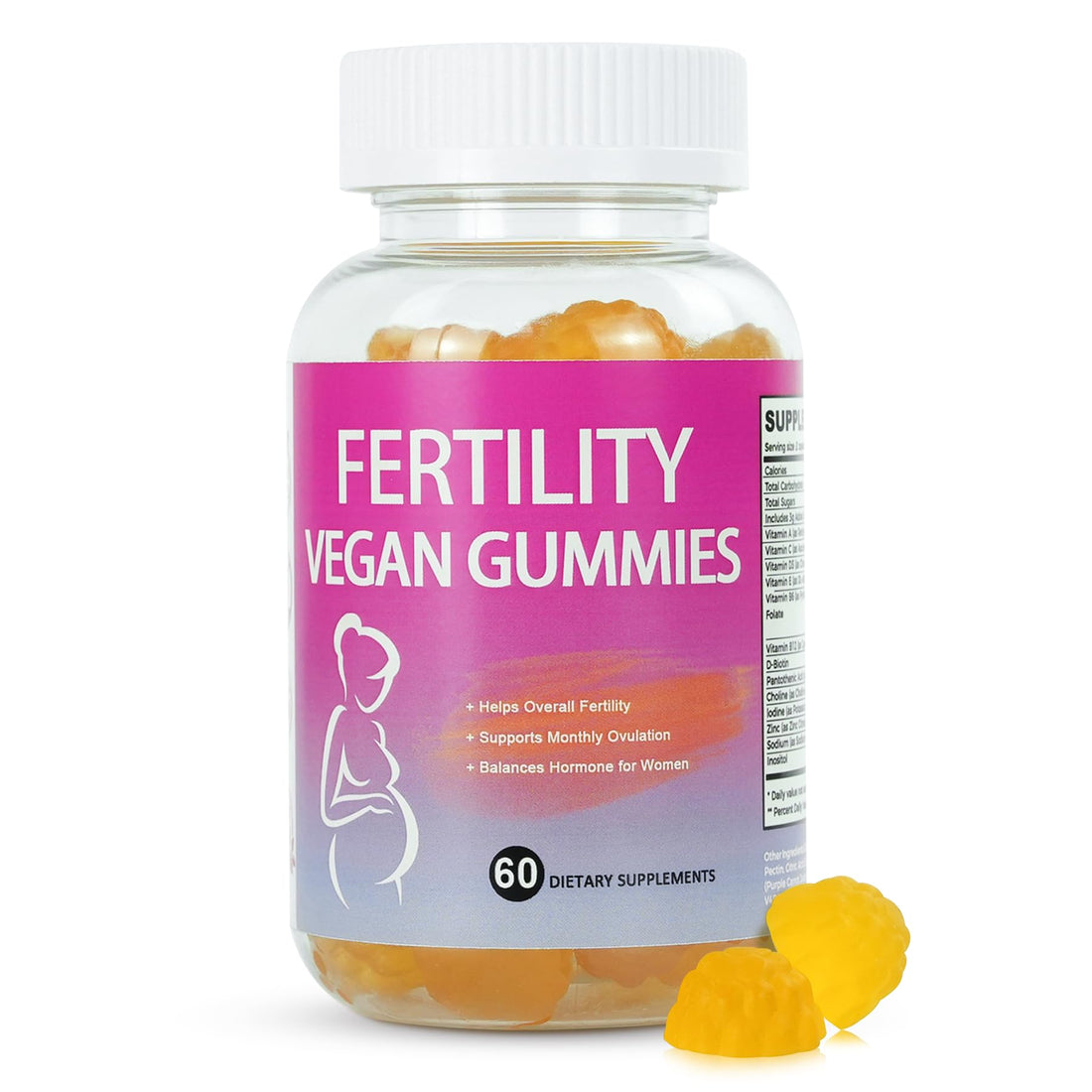 Fertility Gummies for Women to Get Pregnant Fast, Folic Acid Conception Gummies to Boost Fertility for Her, 60 Count Fertility Vitamin Gummy Support Hormone Balance, Ovulation & Period Cycle Aromlife Au supplements