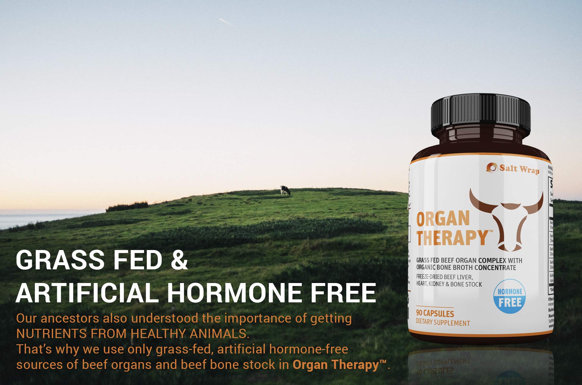 SaltWrap Organ Therapy - Grass Fed Beef Organ Meat Complex Supplement with Organic SaltWrap Au supplements