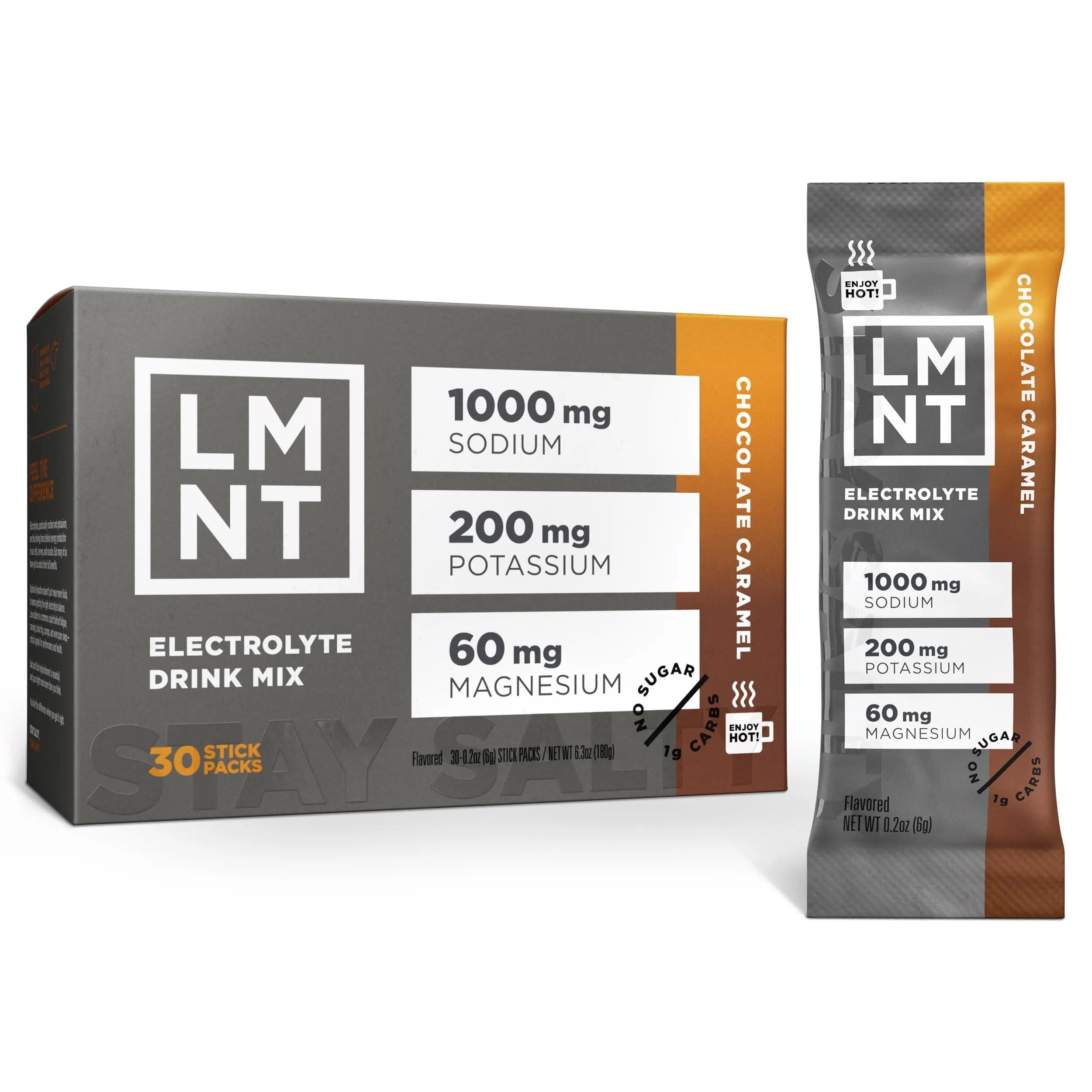 LMNT Zero Sugar Hot Chocolate or Coffee Mixer - Chocolate Caramel Salt | Drink Mix | 30-Count Drink LMNT Au supplements