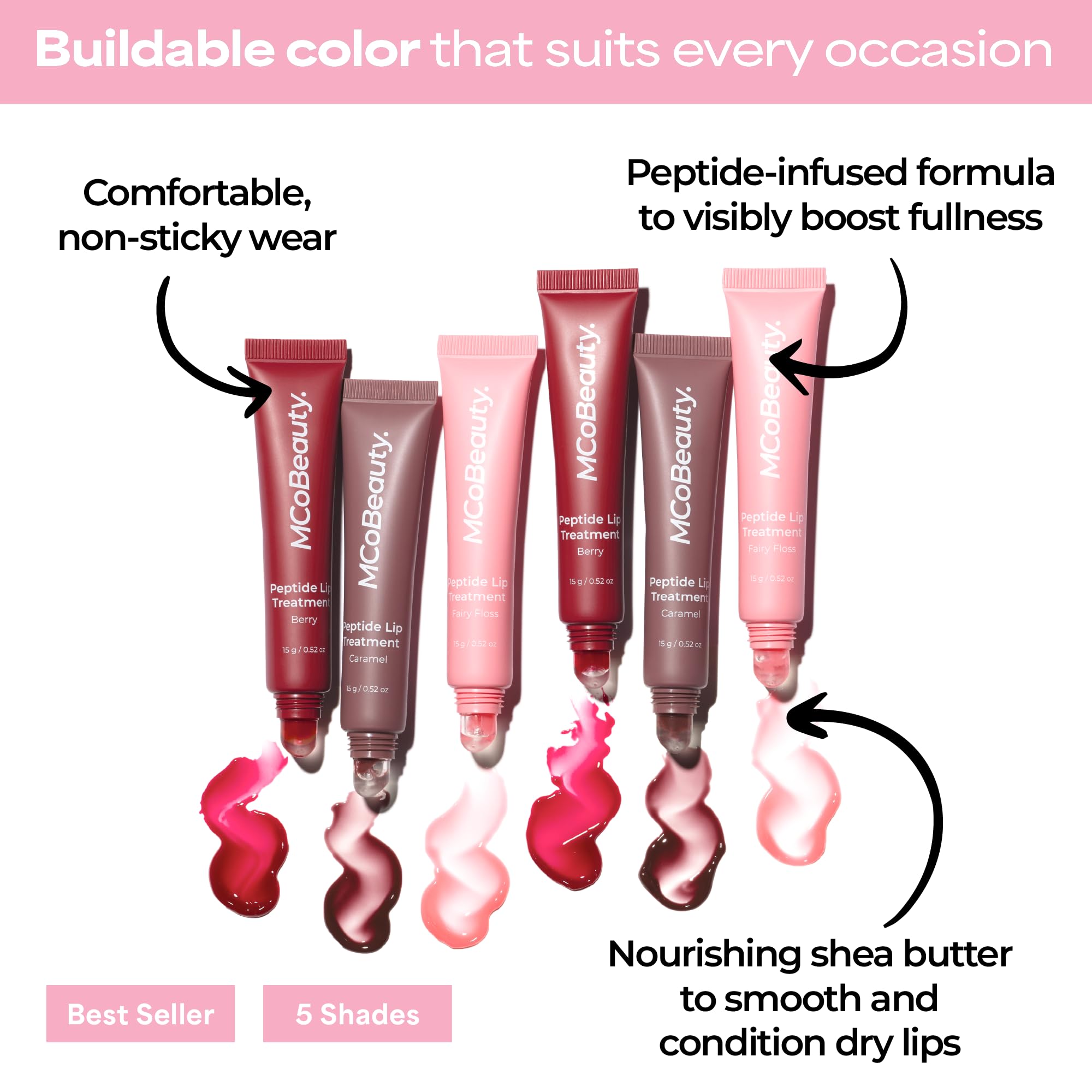 MCoBeauty Peptide Lip Treatment Caramel - Nude Brown Tinted Lip Balm Plumper Gloss for Women - Hydrating Lip Oil with Shea Butter, Peptides for Soft Plump Lips - Vegan Cruelty Free Lip Care MCoBeauty Au supplements