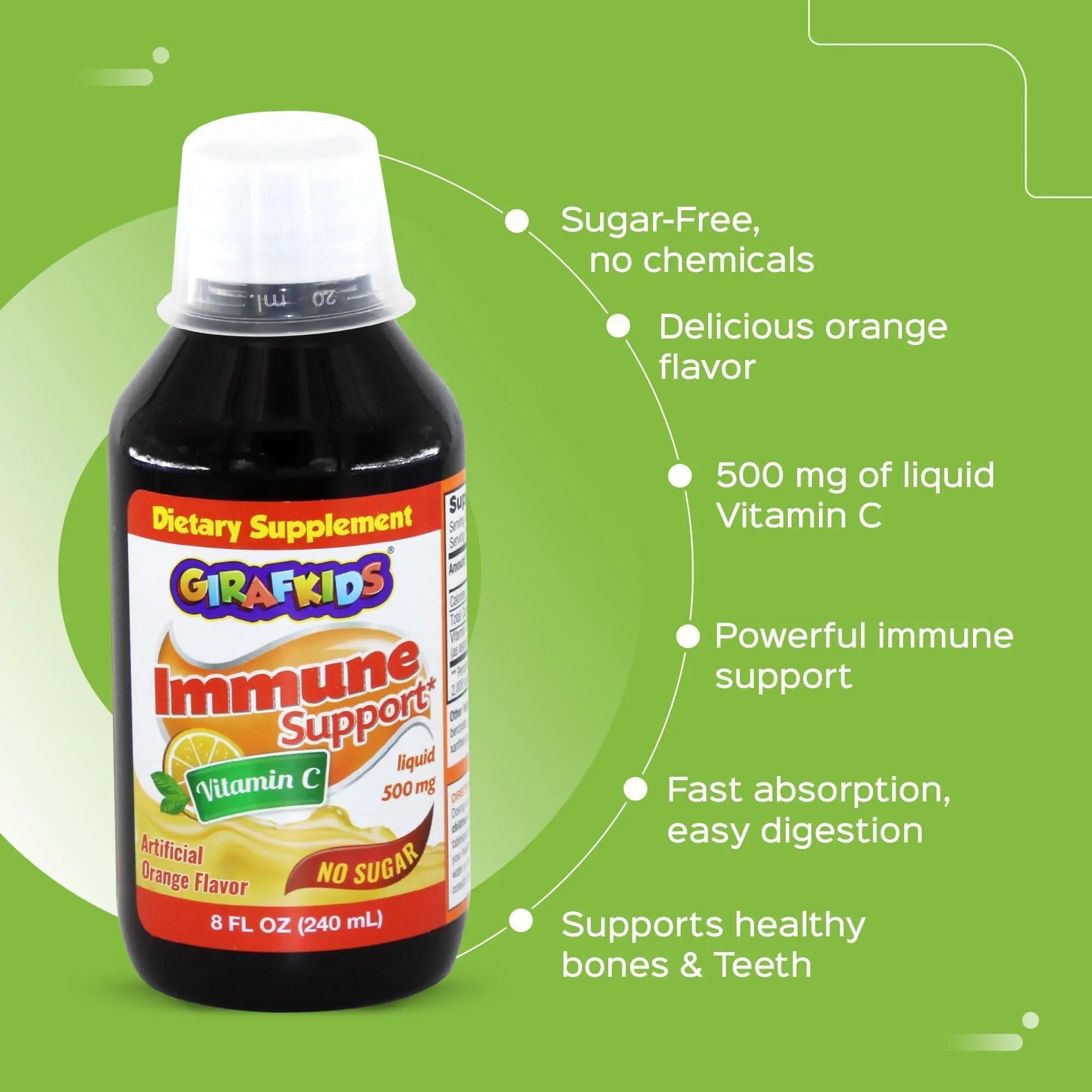 GirafKids Multivitamin Syrup + Liquid Vitamin C Bundle for Kids Ages 4+ | Omega-3, Beta Glucan, Folic Acid & Antioxidant Support | Peach & Orange Flavors PHARMADEL Au supplements