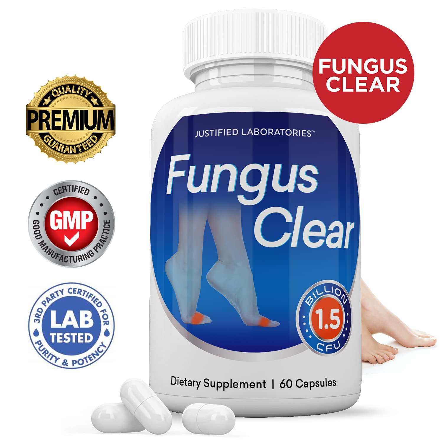 Justified Laboratories (2 Pack) Fungus Clear 1.5 Billion CFU Probiotic Pills 120 Capsules Justified Laboratories Au supplements