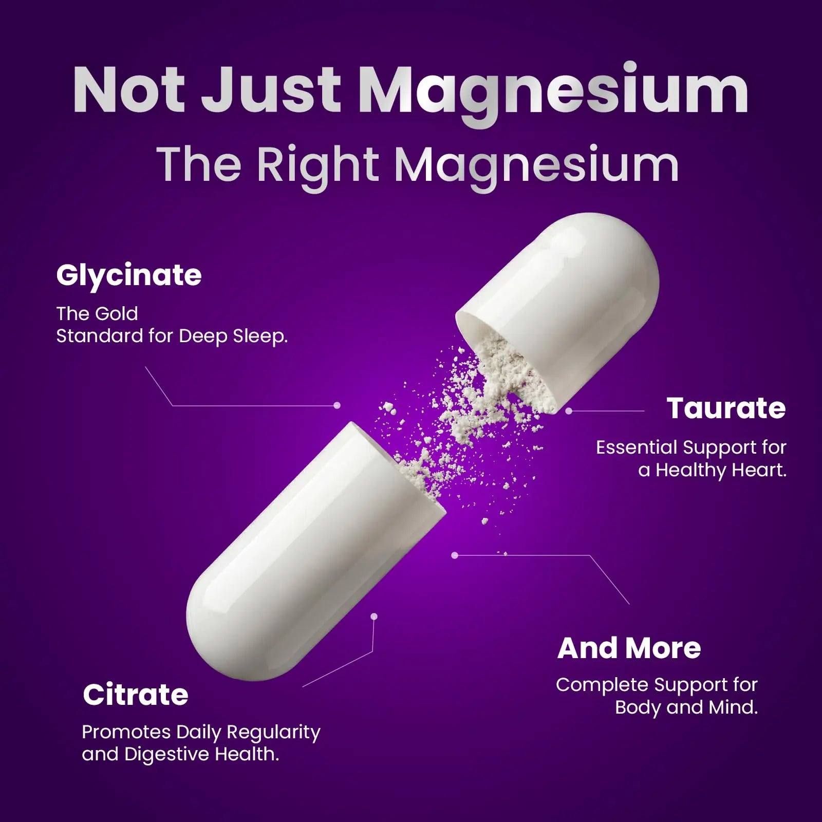 Magnesium Complex, Magnesium Glycinate, Elemental Magnesium Supplement with Taurate, Citrate, Orotate & Aspartate, Supports Muscle Relaxation, Heart Health, Sleep & Energy | Vegan (500mg) VCCVBB Au supplements