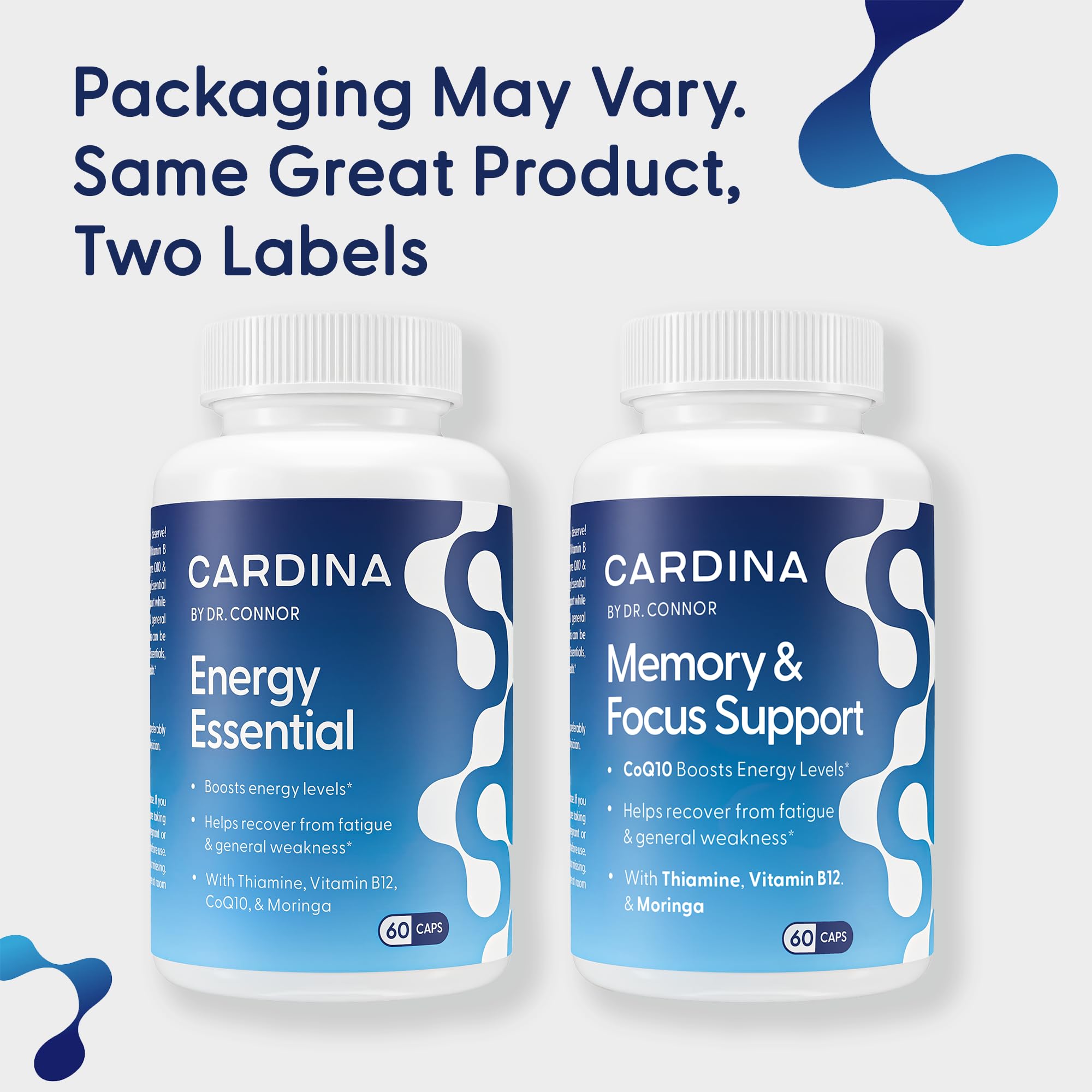 CARDINA B12 Vitamins for Women and Men - Brain Supplements for Memory and Focus with Thiamine B1 Supplement and COQ10 - Brain Memory Support - Non-GMO and Vegan B12 Supplement, 60 Ct CARDINA Au supplements