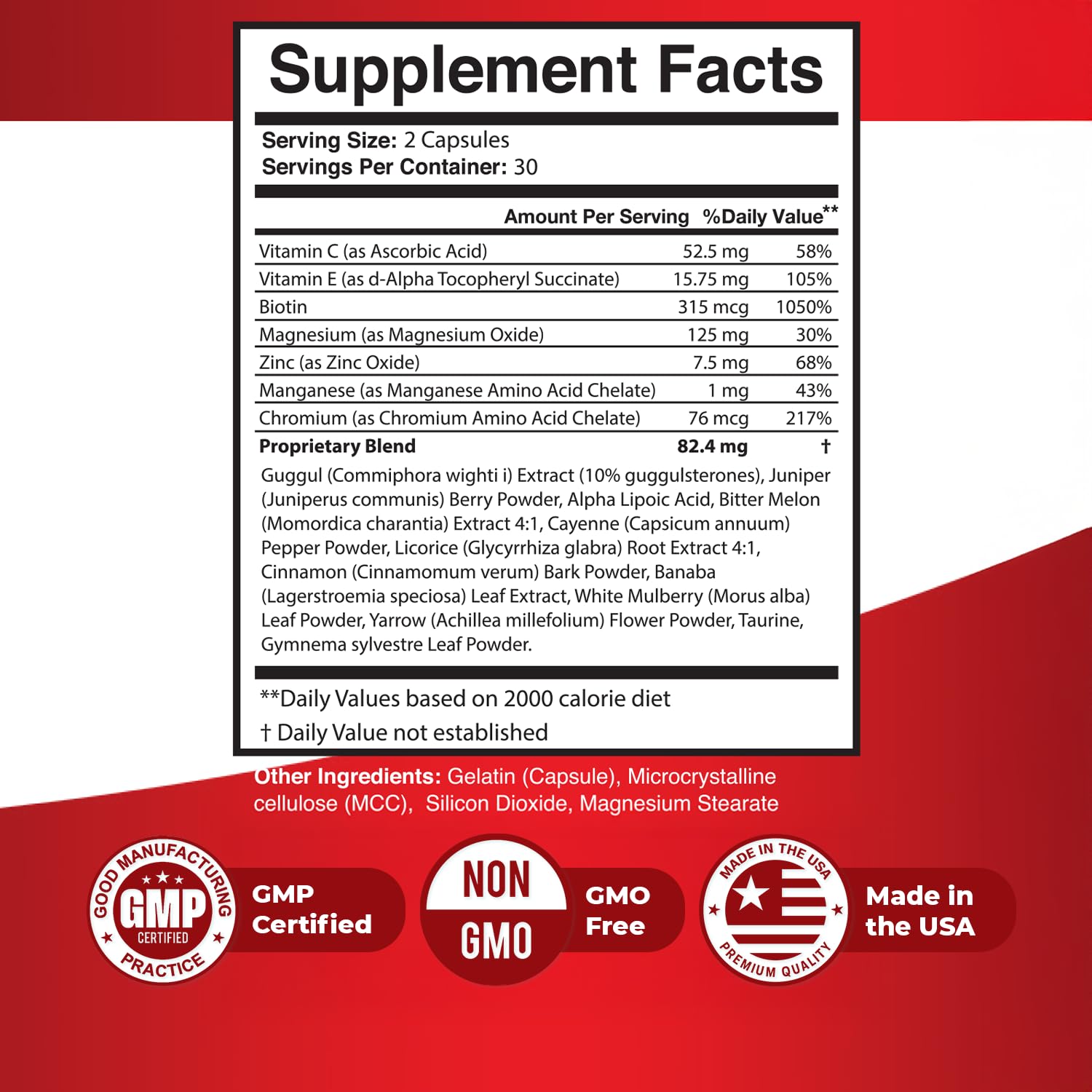 Revital Gluco – Daily Supplement with Vitamin C, Vitamin E, Magnesium, Biotin, Zinc & 10+ Botanical Ingredients – Made in USA, Non-GMO, Stimulant-Free Formula – 60 Caps (30 Servings), 1 Month Supply Nature’s NutriWave Au supplements