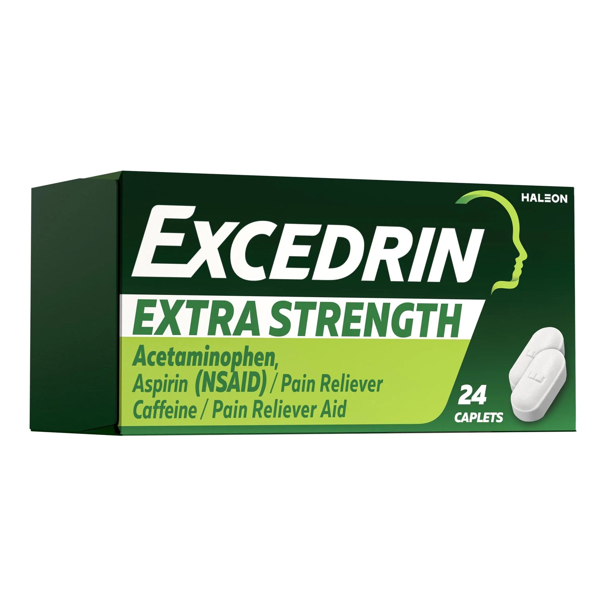 Excedrin Extra Strength Caplets for Headache Pain Relief, Acetaminophen 250mg, Aspirin 250mg, Caffeine 65mg, Pain Reliever, 24 count Excedrin Au supplements