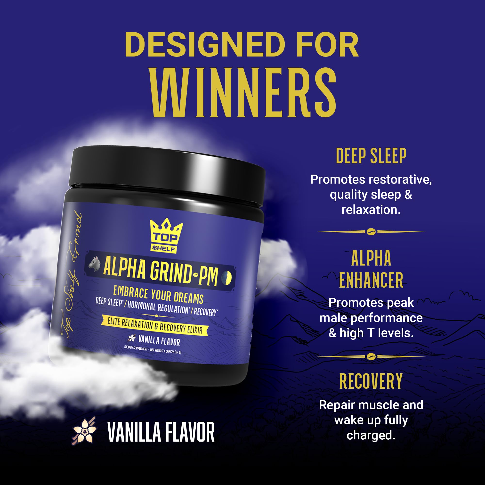 Advanced Sleep Supplement for Men, Nootropic Night Time Burner & Anabolic Recovery Join Top Shelf Grind Au supplements
