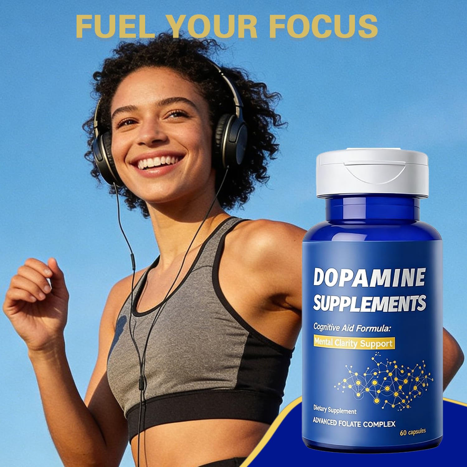 Dopamine Brain Supplement with L-Tyrosine 650mg | Cognitive Function, Focus & Mood Support | Neurotransmitter & Mental Energy Booster | 60 Capsules FW ZONE Au supplements