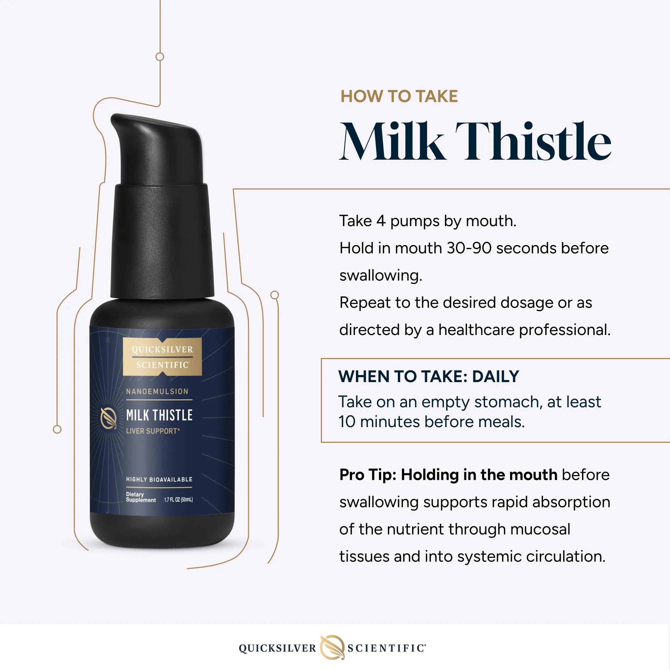 Quicksilver Scientific Nanoemulsified Milk Thistle - Silymarin Liquid with Liposome Delivery System - Immune, Detox + Liver Cleanse Support (1.7oz / 50ml) Quicksilver Scientific Au supplements