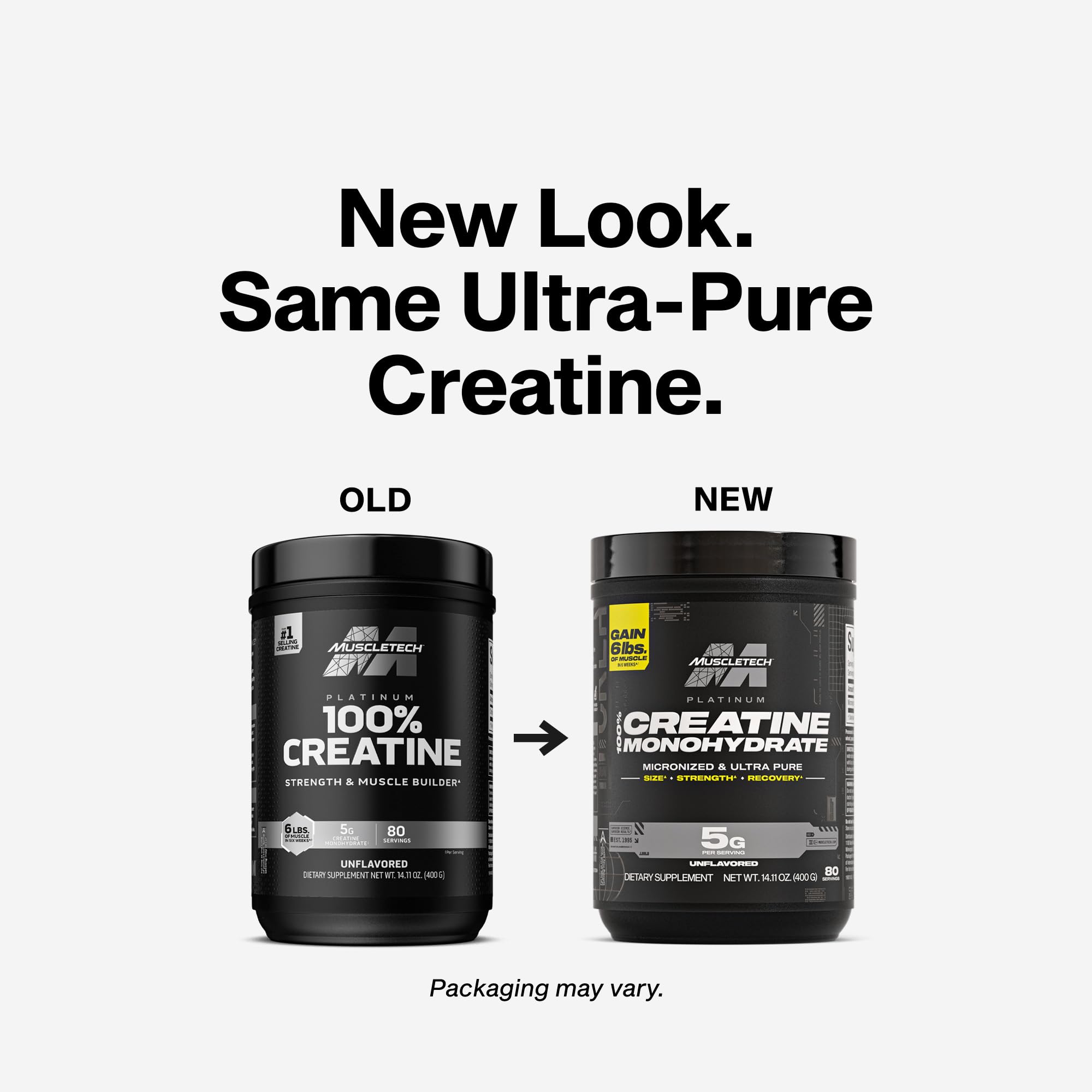 MuscleTech Creatine Monohydrate Powder, Platinum Pure - Unflavored Micronized Creatine for Men & Women - Workout Supplements for Performance, Muscle Recovery & Builder-(80 Servings) Packaging May Vary MuscleTech Au supplements