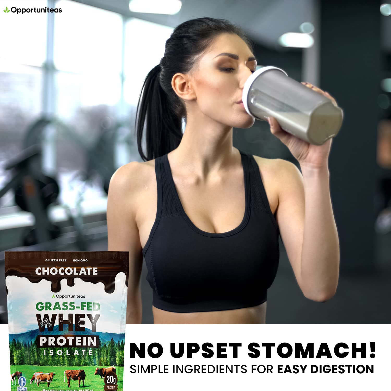 Opportuniteas Chocolate Whey Protein Powder - Grass Fed Whey Isolate + Organic Cacao Opportuniteas Au supplements