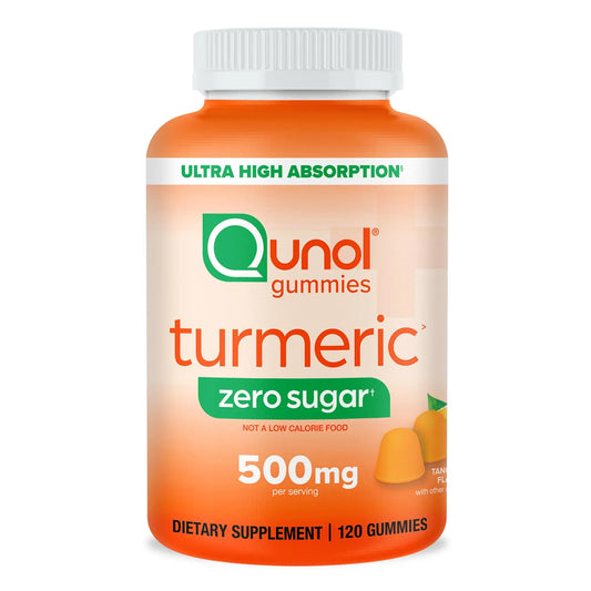 Qunol Zero Sugar Turmeric Gummies, Gummy with 500mg Turmeric Curcumin, Joint Support Supplement, Ultra High Absorption Tumeric Curcumin, QunolAU supplements