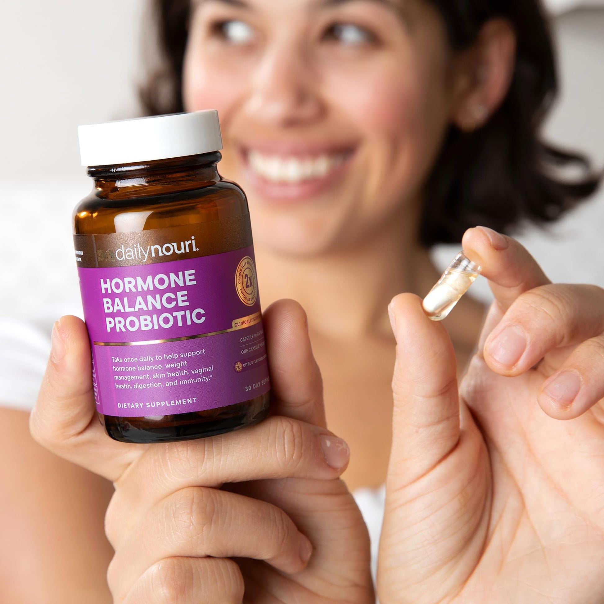 Daily Nouri Hormone Balance Probiotics for Women | Hormonal Balance Support | Vaginal pH + Gut Health | 7 Clinically Studied Strains + Omega | 30-Day Supply Daily Nouri Au supplements