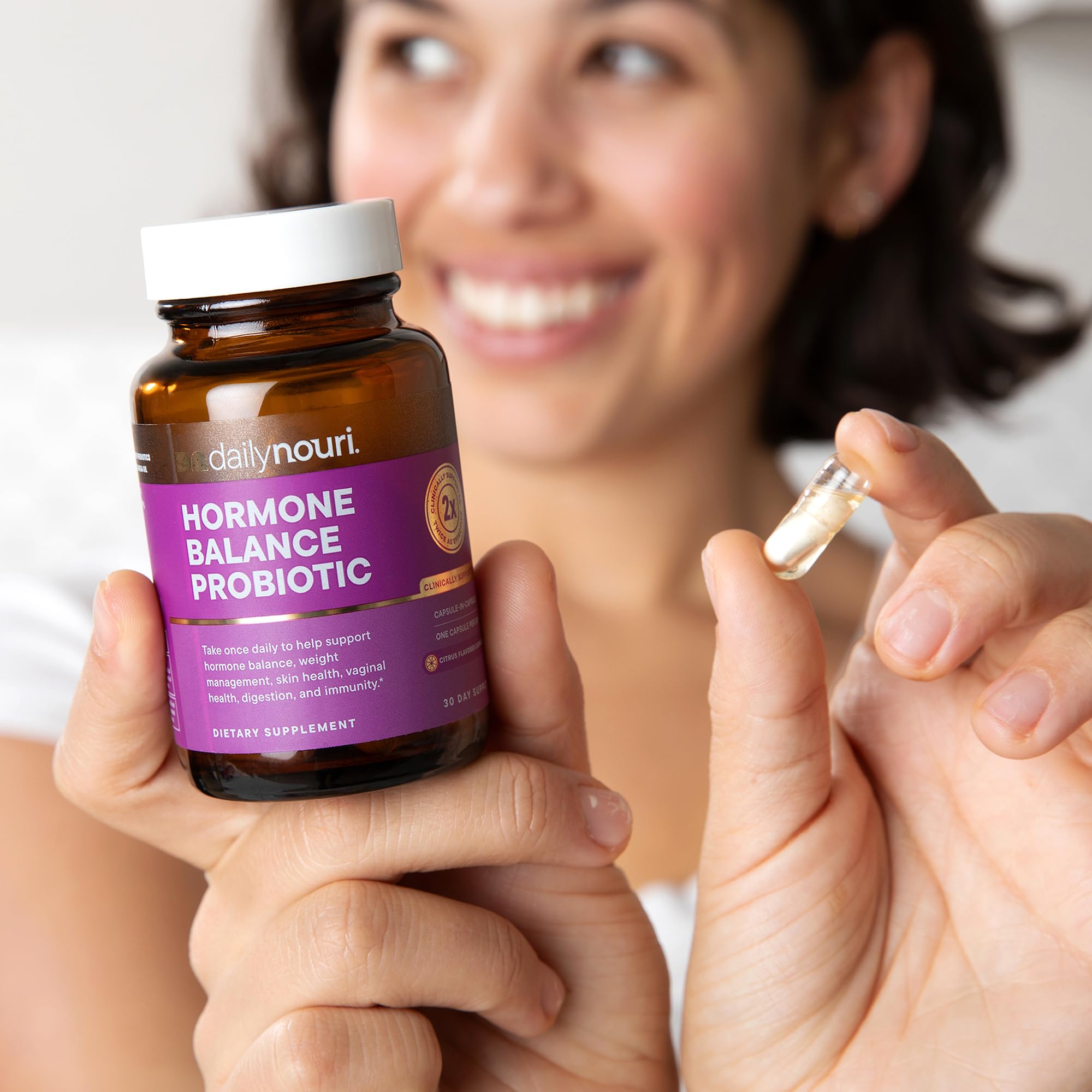 Daily Nouri Hormone Balance Probiotics for Women | Hormonal Balance Support | Vaginal pH + Gut Health | 7 Clinically Studied Strains + Omega | 30-Day Supply Daily Nouri Au supplements