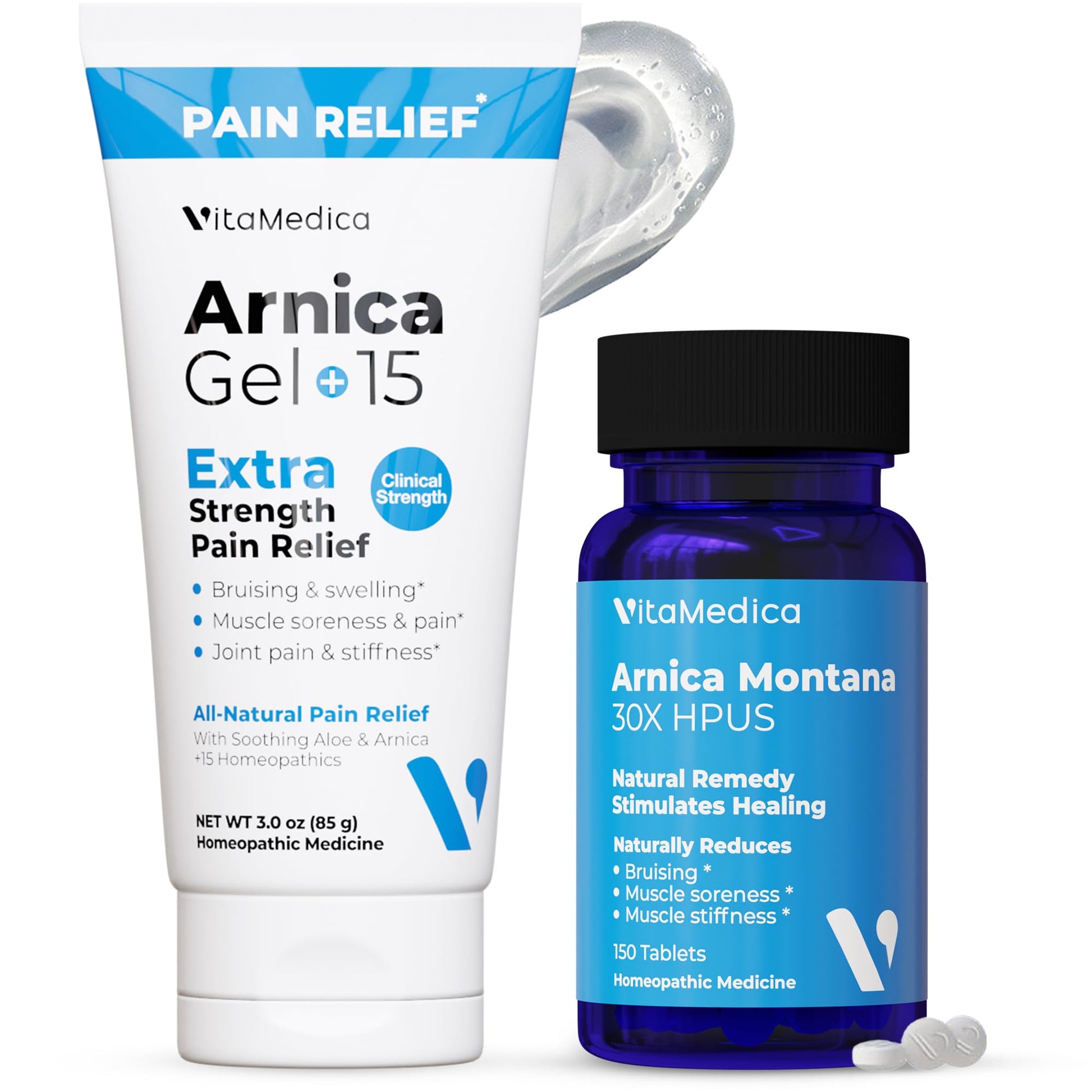 VitaMedica Arnica Montana Tablets & Arnica Gel Bundle – Support for Bruising, Swelling & Soreness, 150 Rapid-Dissolve Tablets + 3 oz Water-Based Gel VitaMedica Au supplements