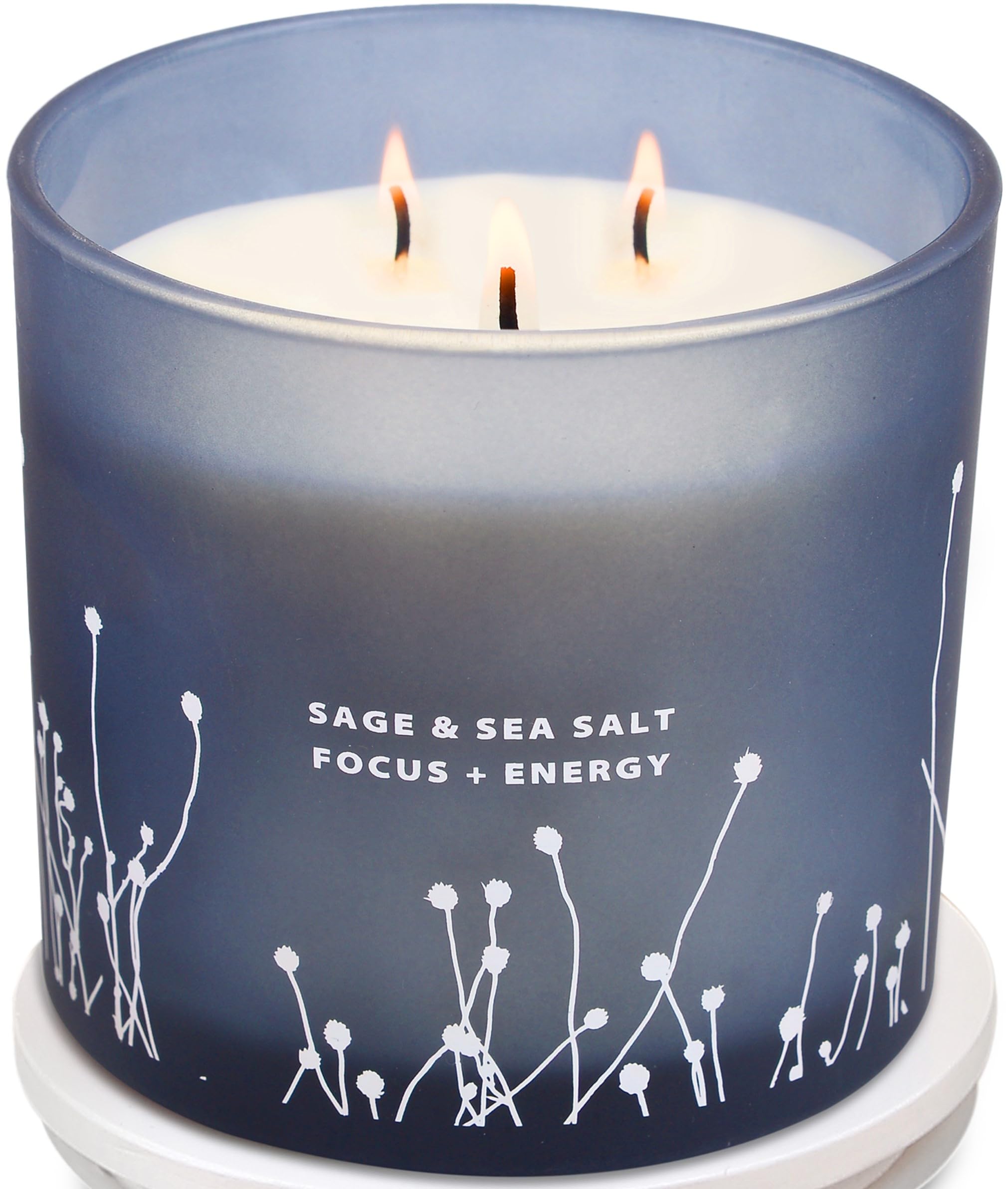 White Sage Sea Salt 3 Wick Candle 14.5 oz | Sage Candles for Cleansing House | Large Soy Candles GIFTAWAY Au supplements