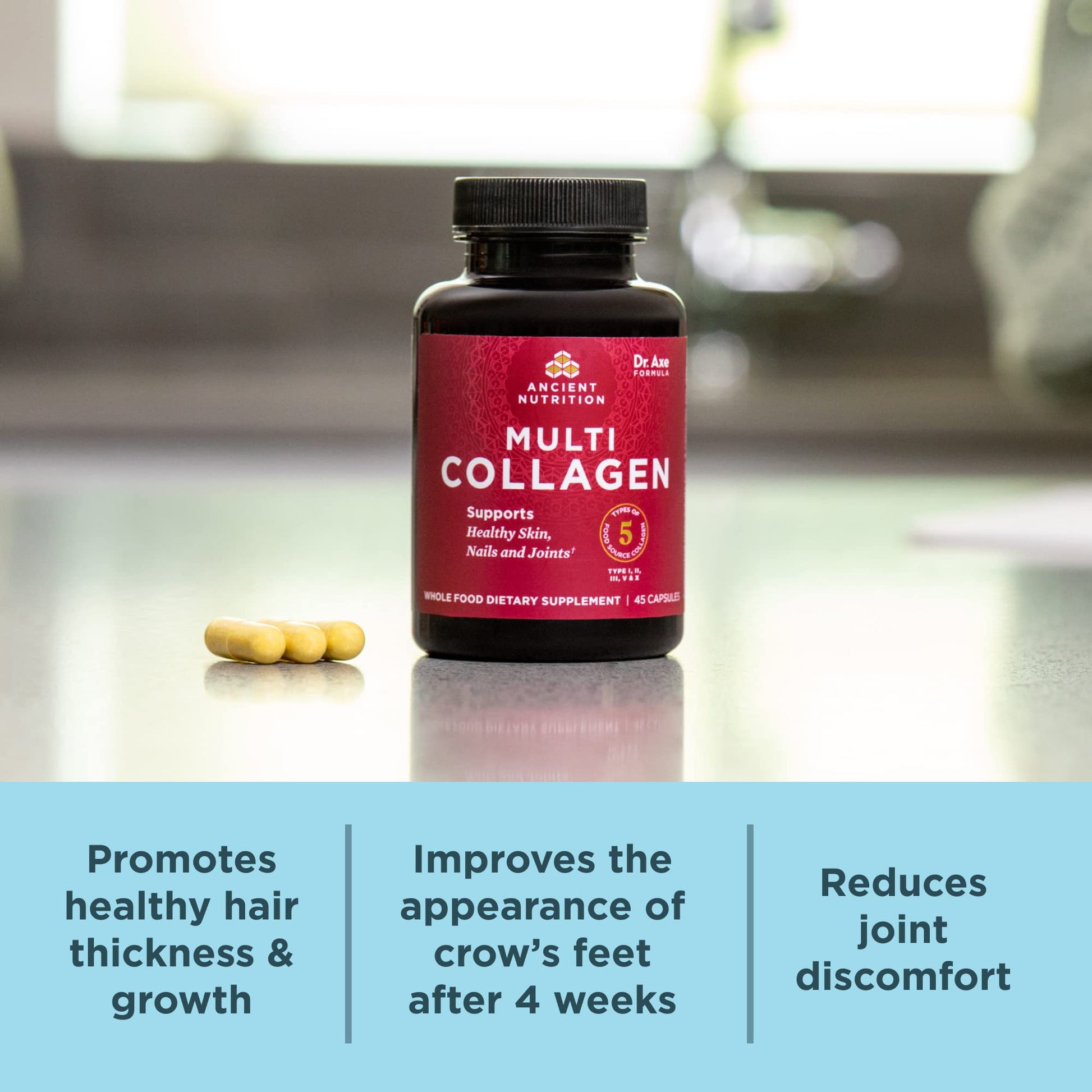 Ancient Nutrition Collagen Peptides Pills, Hydrolyzed Multi Collagen Supplement, Types I, II, II, V & X, Supports Healthy Skin and Nails, Gut Health and Joints, 90 Capsules Ancient Nutrition Au supplements