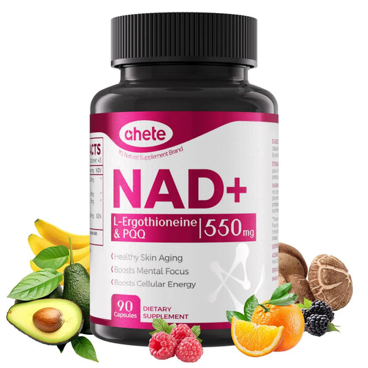 Ahete NAD Supplement with L-Ergothioneine, PQQ, Vitamin B6, and NMNH Supplement - for Cellular Health, Energy Support and Healthy Aging for Women & Men - Vegetarian, Non-GMO, Gluten Free- 90 Capsules AheteAU supplements