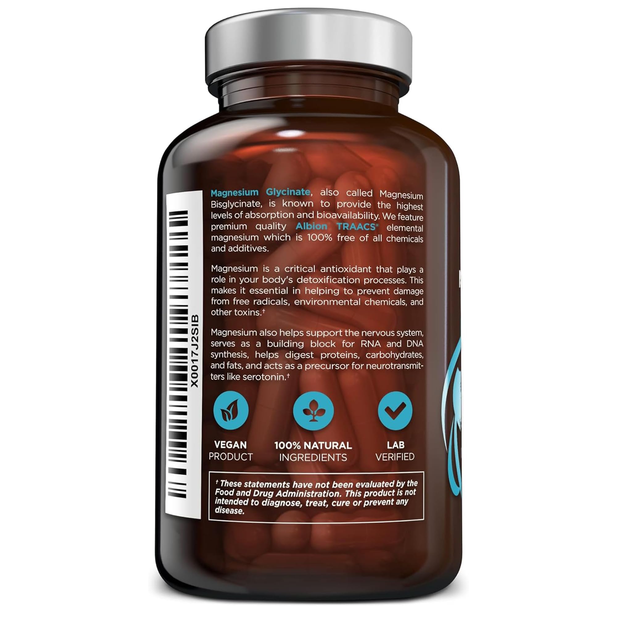 OmniBiotics Magnesium Glycinate Supplement – with 100% Pure Albion TRAACS Bisglycinate Chelate for Sleep, Muscle, Nerve & Heart Health – 120 Vegan Capsules OmniBiotics Au supplements