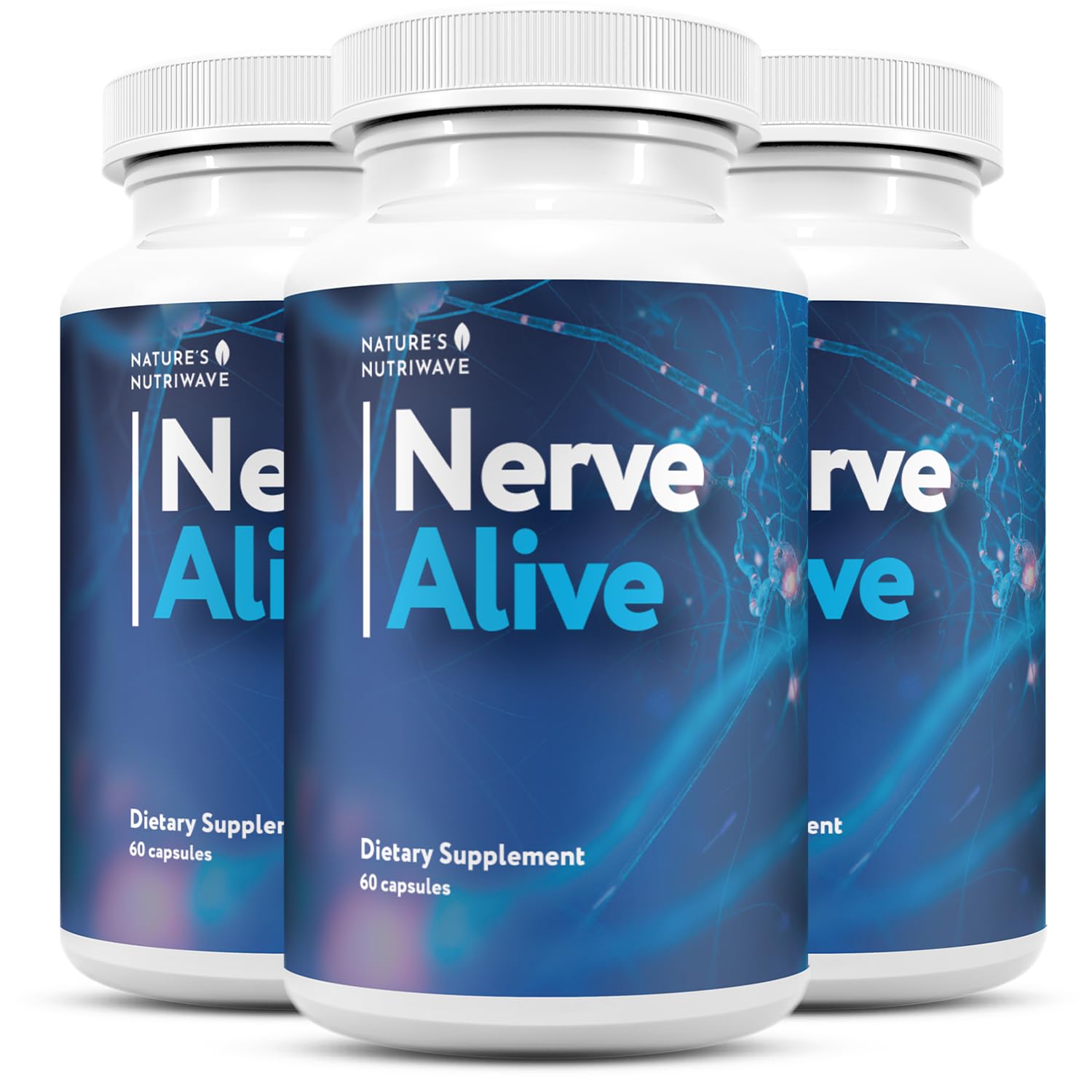 NerveAlive – Natural Daily Wellness Supplement w/ Passionflower, Marshmallow Root & Prickly Pear Extract – 100% Natural Ingredients, Non-GMO, GMP Certified, Made in USA – 60 Capsules, 3 Month Supply Nature’s NutriWave Au supplements
