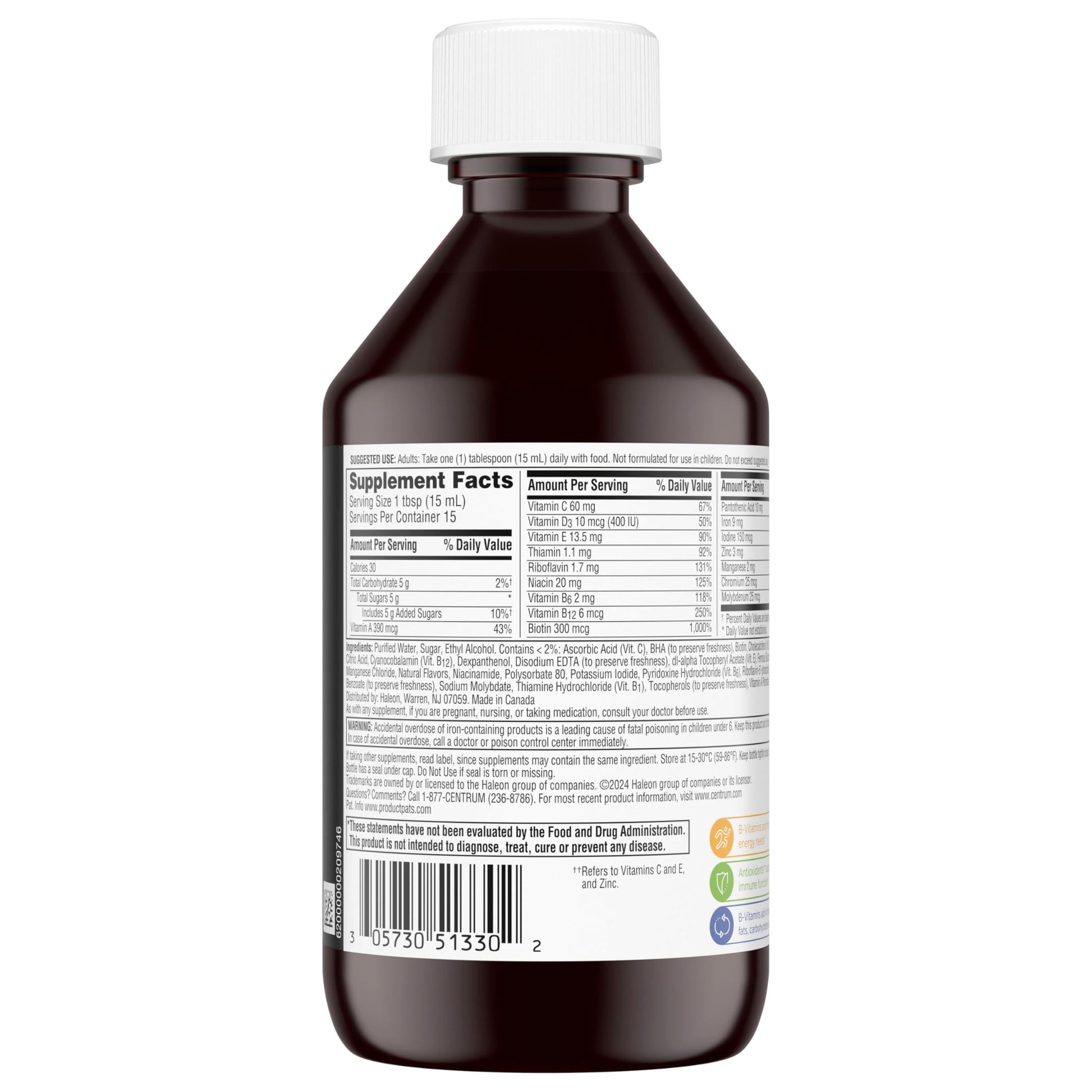 Centrum Liquid Multivitamin for Adults, Multivitamin/Multimineral Supplement with B Vitamins and Antioxidants, Citrus Flavor - 8 Fl Oz Centrum Au supplements