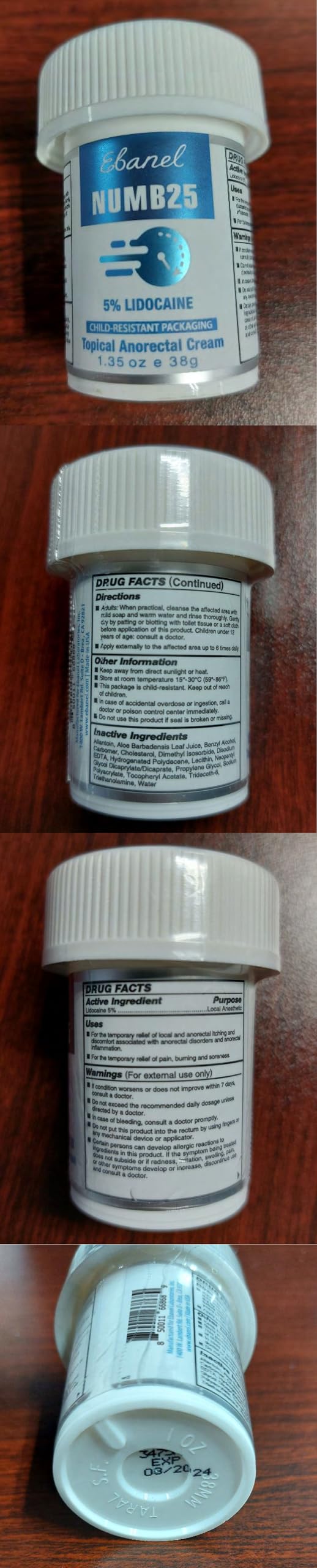 Ebanel 5% Lidocaine Numbing Cream, Pain Relief Burn Itch Numb Cream, Maximum Strength Numb25 Topical Anesthetic with Allantoin, Vitamin E for Local and Anorectal Uses, Hemorrhoid Treatment, 1.35 Oz Aus Healthcare Au supplements