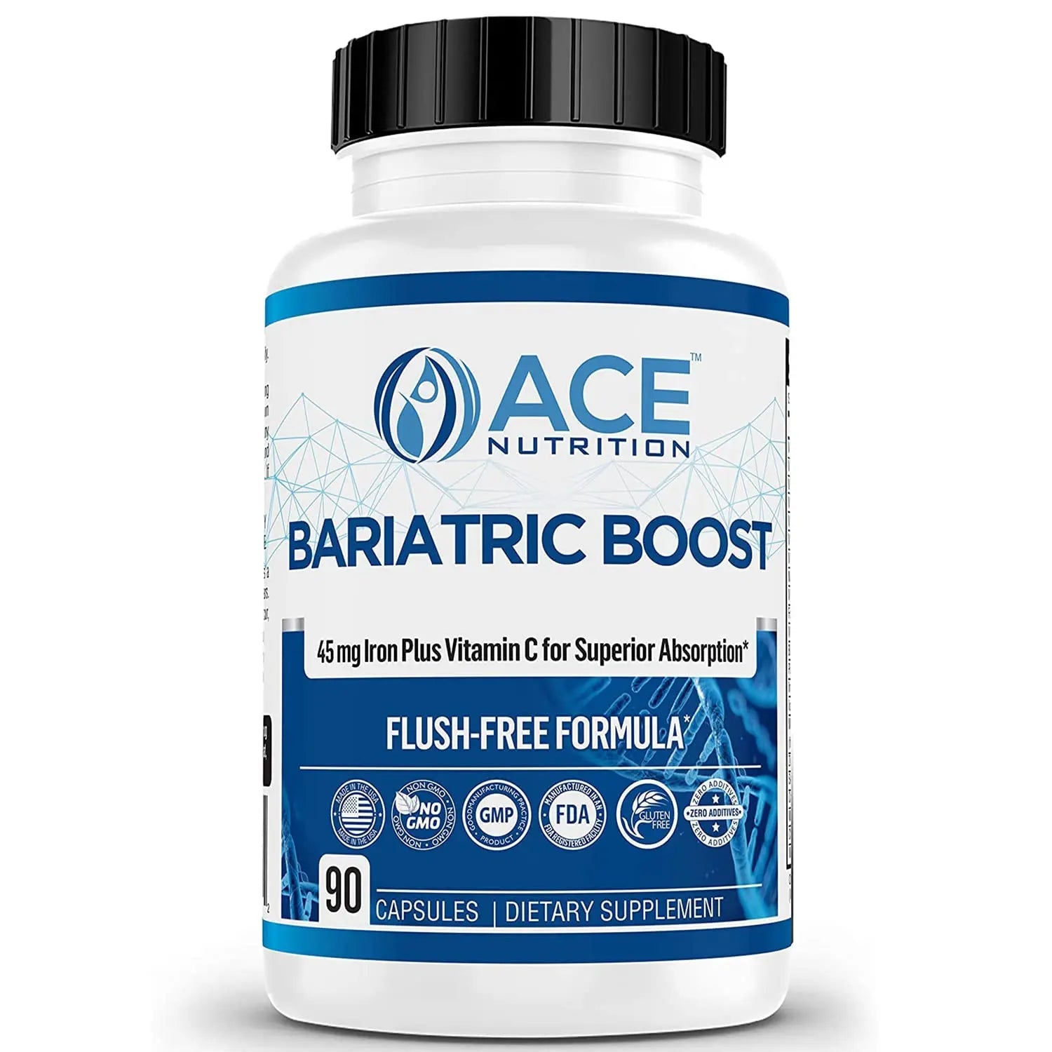 Bariatric Boost One-A-Day Multivitamin 90 Day Supply with 45mg Iron Post Gastric Bypass Sleeve Surgery | Non-GMO, Gluten Free, Bariatric Multivitamin Made in USA | ACE NUTRITION Au supplements