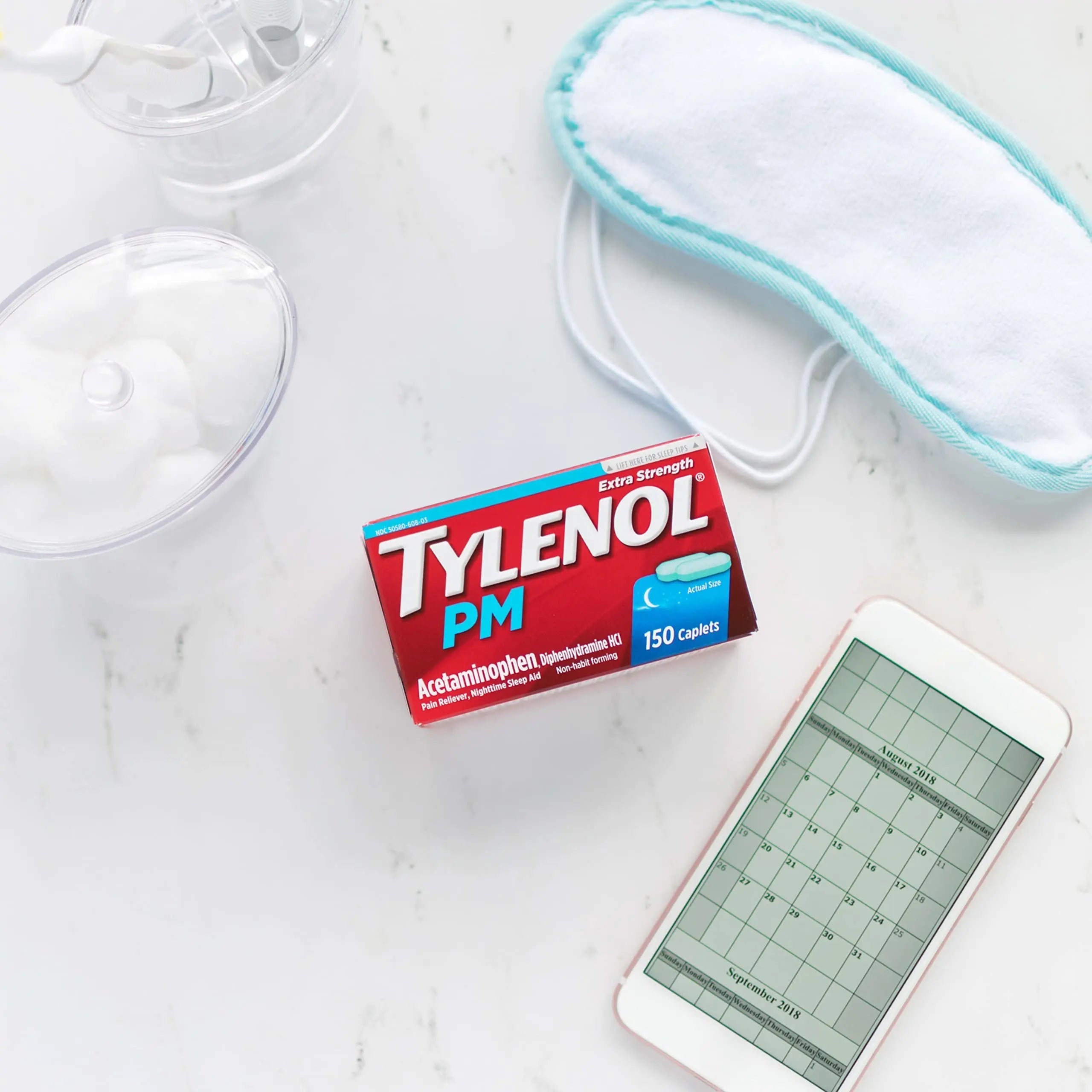 Tylenol PM Extra Strength Nighttime Pain Reliever Sleep Aid Caplets with Acetaminophen & Diphenhydramine HCl, Relief for Nighttime Aches & Pains, Travel Size, 50 Packs of 2 Caplets Tylenol Au supplements