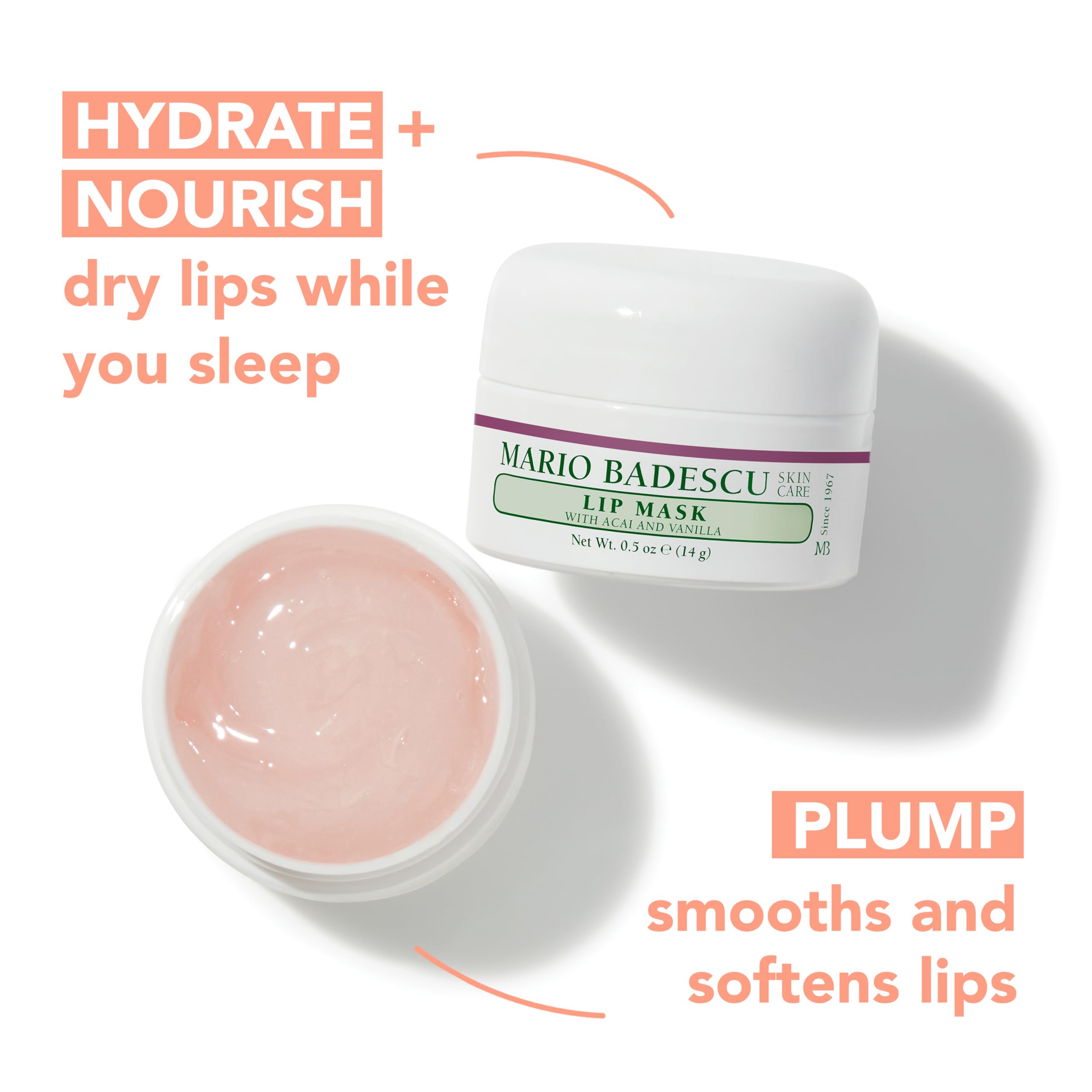 Mario Badescu Lip Mask with Acai and Vanilla for All Skin Types, Overnight Lip Treatment Enriched With Skin Softening Coconut Oil and Hydrating Shea Butter, 0.5 Ounces Mario Badescu Au supplements