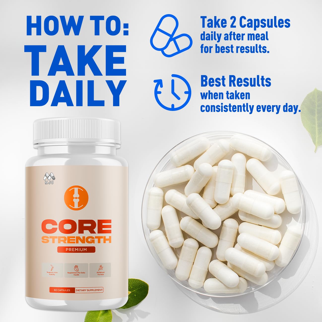 (2 Pack) Core Strength Supplement for Joint Support, Official Core Strength Joint Pills with All Natural Ingredients, Advanced Health & Wellness Support with Max Strength Multivitamins (120 Capsules) MJO Au supplements