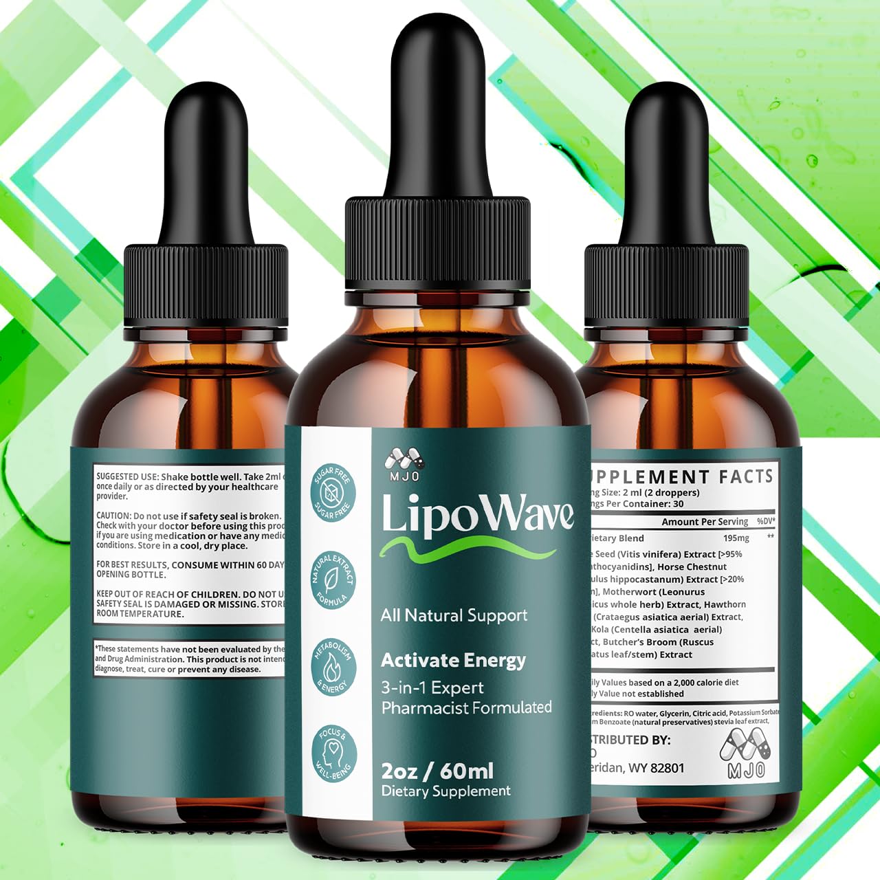 Lipowave Drops, Official LipoWave Drops with All Natural Ingredients, Advanced Overall Health and Wellness Vitamin Supplement Premium Formula for Maximum Strength Multivitamin Support (30 Servings) MJO Au supplements