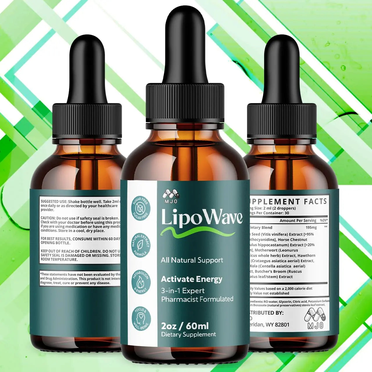 (2 Pack) Lipowave Drops, Official LipoWave Drops with All Natural Ingredients, Advanced Overall Health and Wellness Vitamin Supplement Formula for Maximum Strength Multivitamin Support (60 Servings) MJO Au supplements