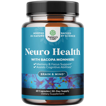 Nootropic Brain Supplement for Memory and Focus Support - Vitamins for Mental Support & Clarity with Bacopa Monnieri, VIT A, B6, Riboflavin, Niacin, Thiamin & Folate - Cognitive Complex - 60 Count Natures Craft Au supplements