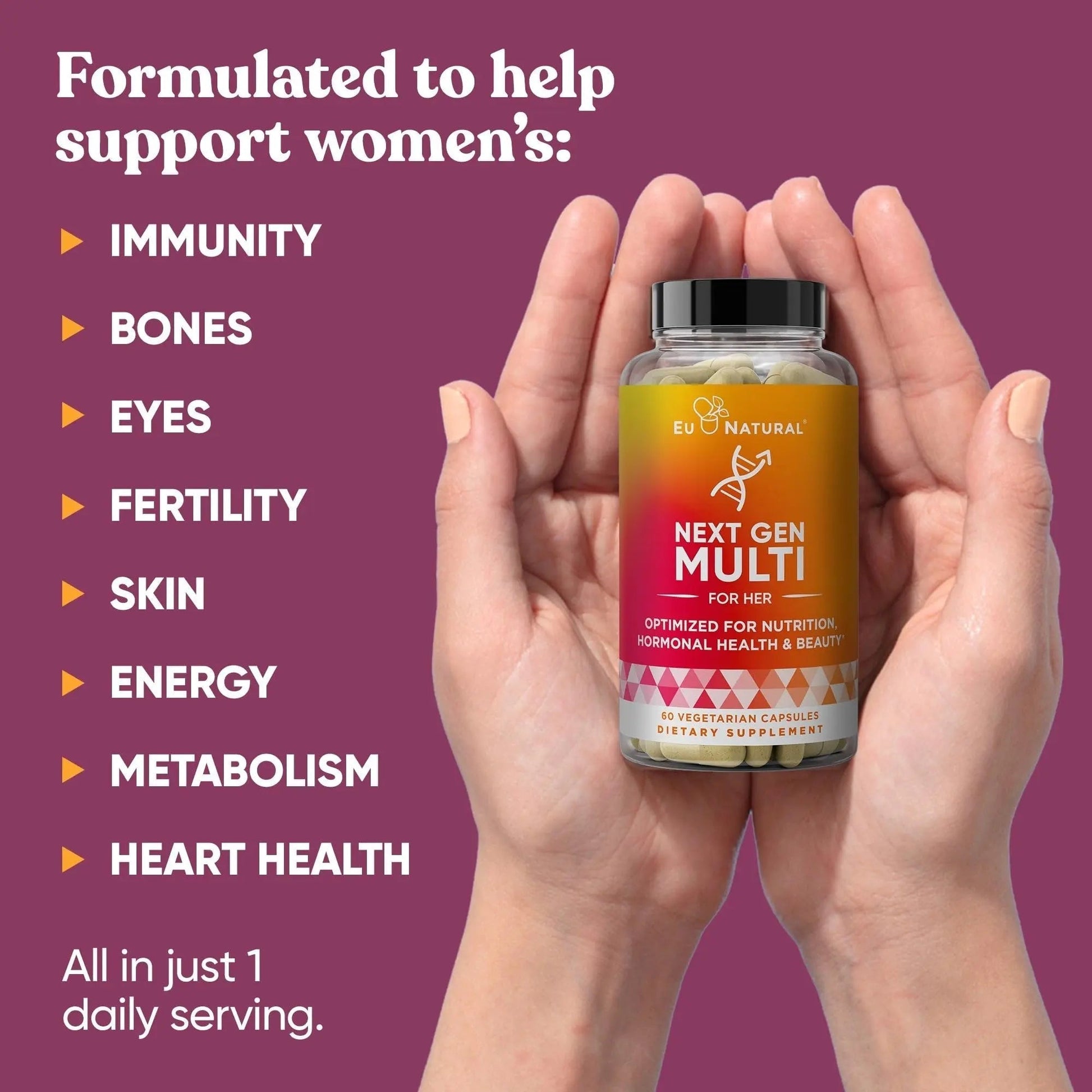 Next Gen Multivitamin for Women – 22 Optimized Vitamins for Immunity, Beauty, Brain, Energy, Bones and Heart – Vitamin C, D, E, K, Iron, B6 and DHA Eu Natural Au supplements