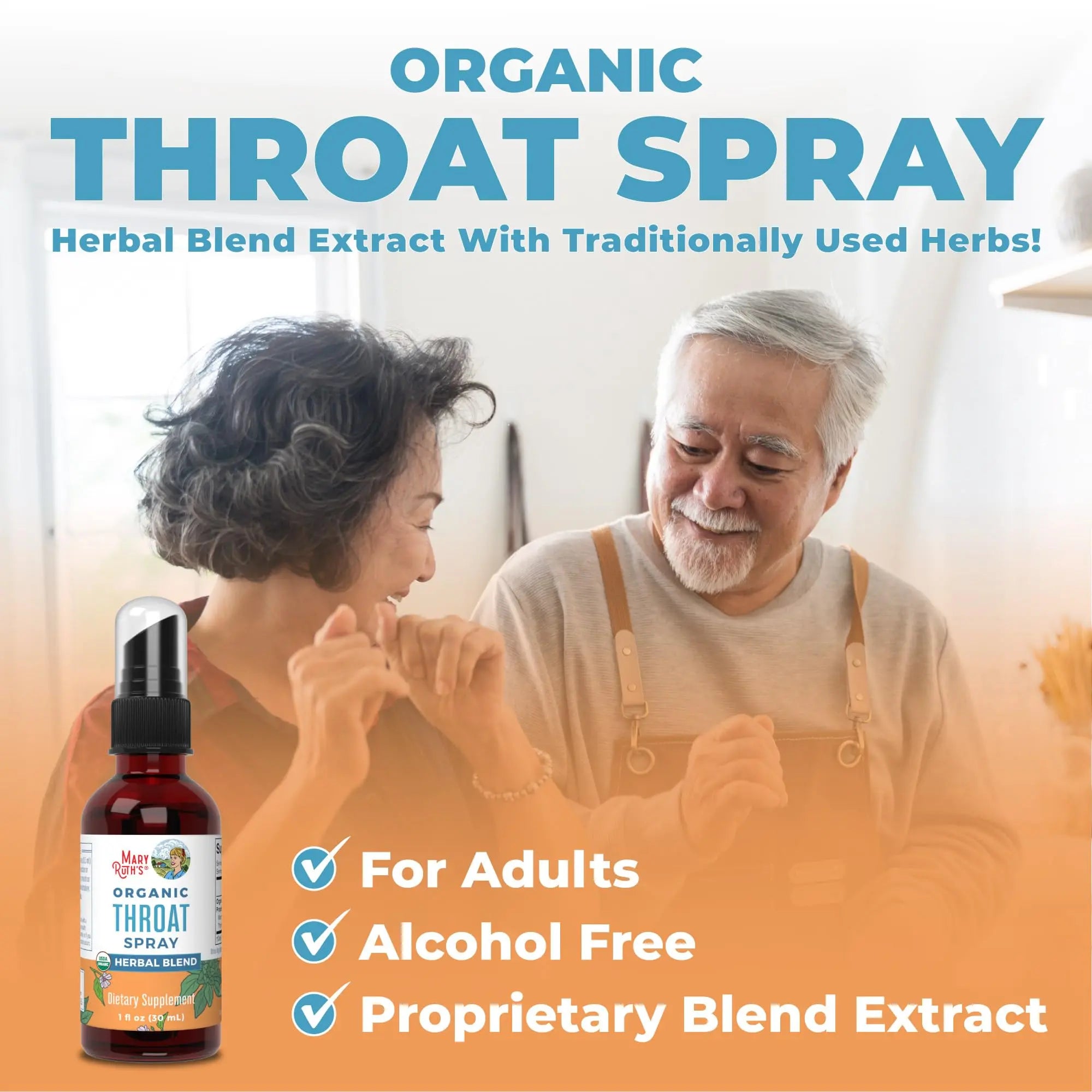 MaryRuth Organics USDA Organic Throat Spray with Mullein Leaf | Marshmallow Root & Licorice Root & Thyme Leaf | 4 Herbal Blend | Non-GMO | Vegan | Gluten Free | 1 Fl Oz | Up to 100 Servings MARYRUTH'S Au supplements