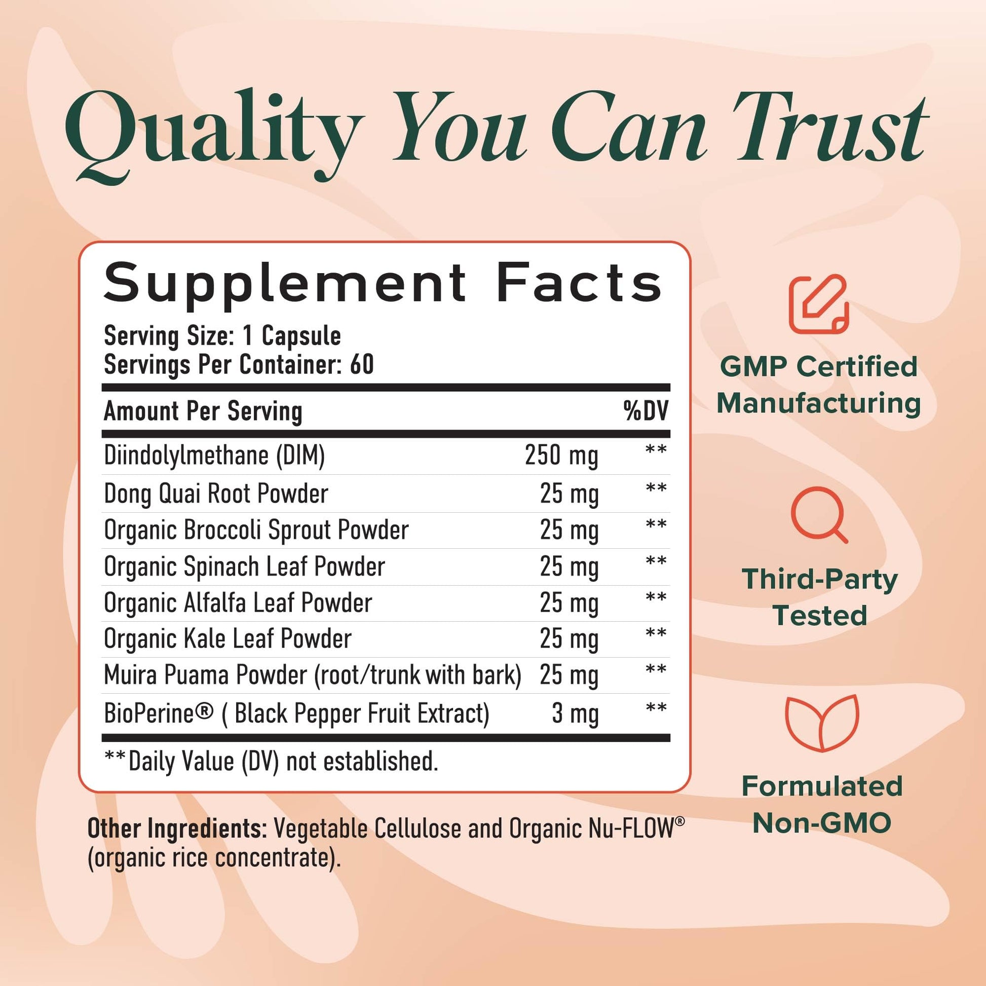 DIM Supplement for Women 250 mg | Estrogen & Hormone Balance | Menopause, Hot Flashes & Night Sweats Support | DIM Complex Estrogen Supplement for Women | with BioPerine | Gluten-Free | 60 Ct SMNutrition Au supplements