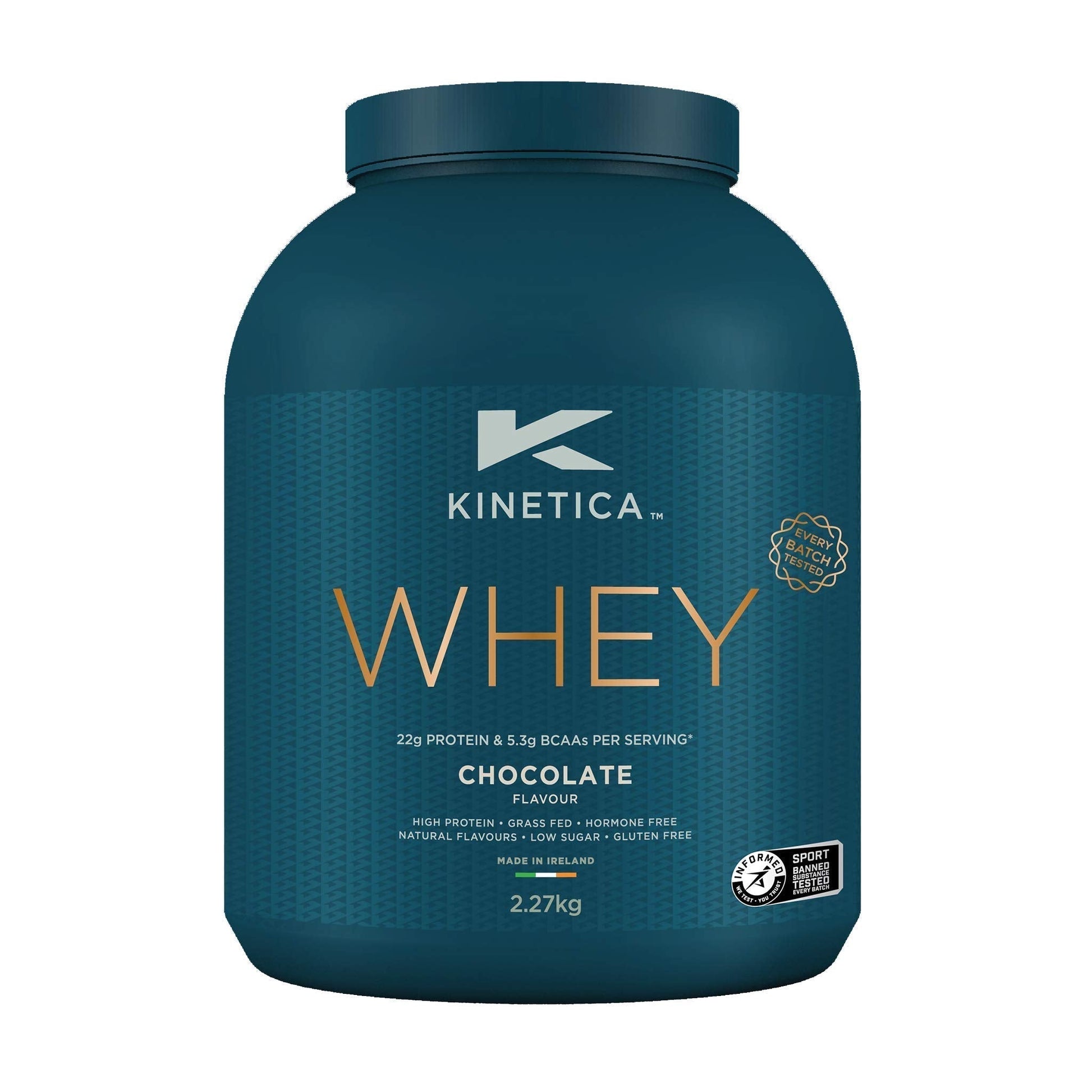 Kinetica Chocolate Whey Protein Powder | 2.27kg | 22g Protein per Serving | 76 Servings Kinetica Au supplements