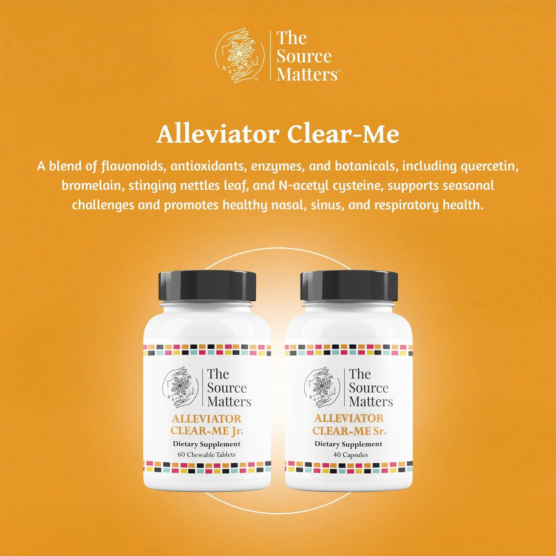 The Source Matters Alleviator Clear-ME SR Seasonal Allergy Relief and Immune Support | Quercetin, Bromelain, Stinging Nettles, NAC, and Vitamin C (40 Capsules) THE SOURCE MATTERS Au supplements