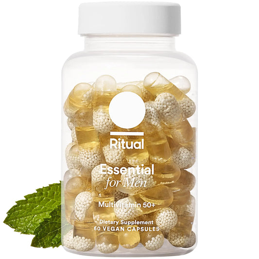 Ritual Multivitamin for Men 50+, Vegan, with Zinc, Vitamin A and D3 for Immune Function Support*, Omega-3 DHA, B12, K2, Gluten Free, Non-GMO, Mint Essenced, 30 Day Supply RitualAU supplements