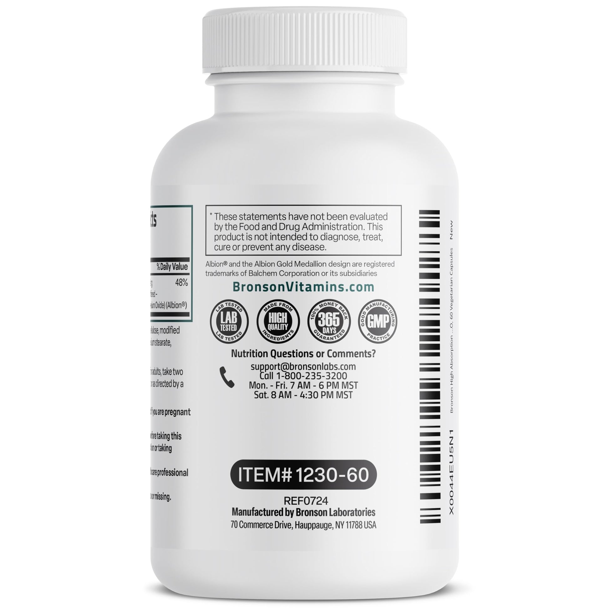Bronson Magnesium Glycinate 200 MG per Serving Chelated for High Absorption, Gentle On Stomach, Non-GMO, 60 Vegetarian Capsules Bronson Au supplements