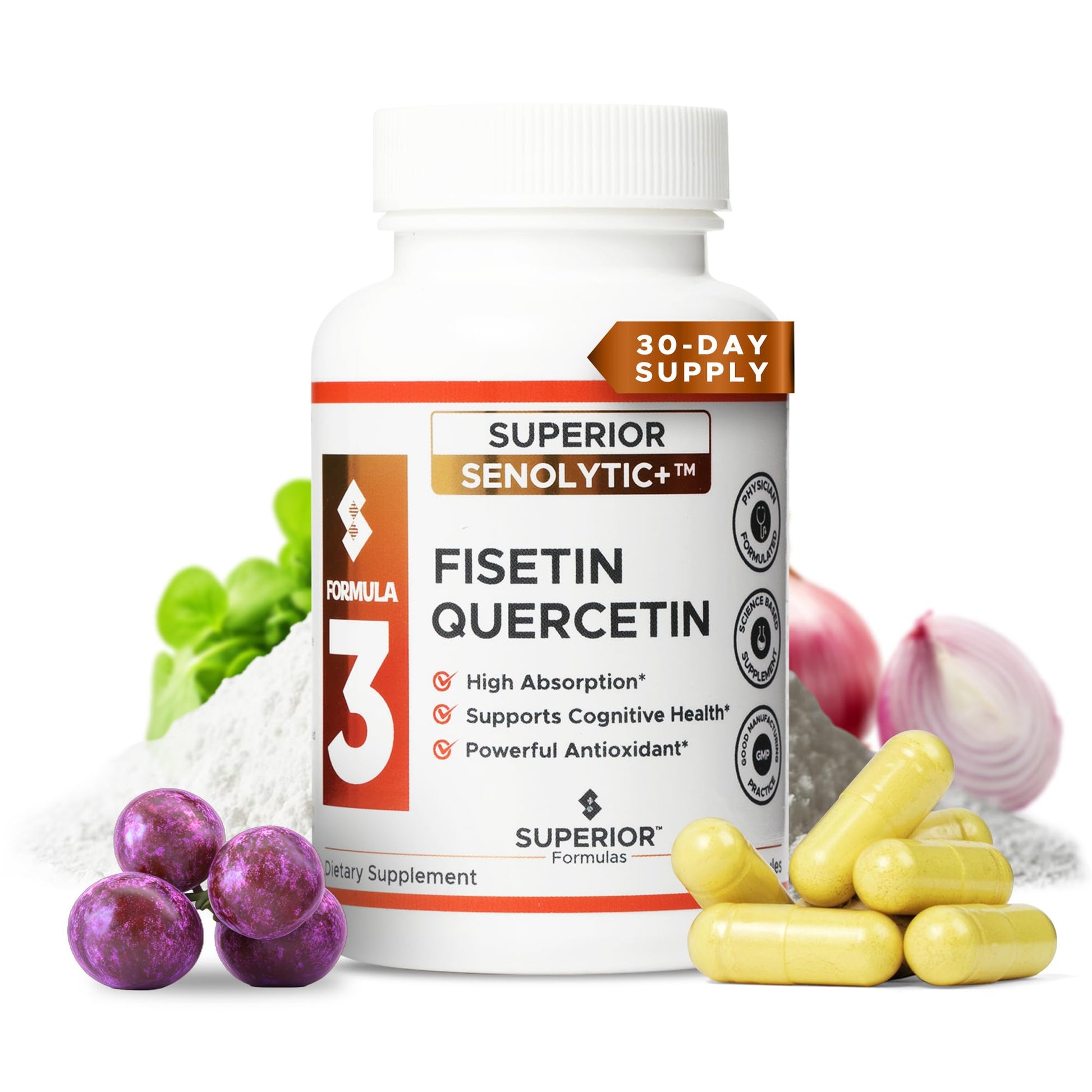 Superior Formulas | Superior SENOLYTIC+ | Fisetin-Quercetin Complex | Physician-Formulated and Science-Based Supplement for Adults 18+ | Promotes Cellular Repair | Boosts Longevity & Healthspan Superior Formulas LLC Au supplements