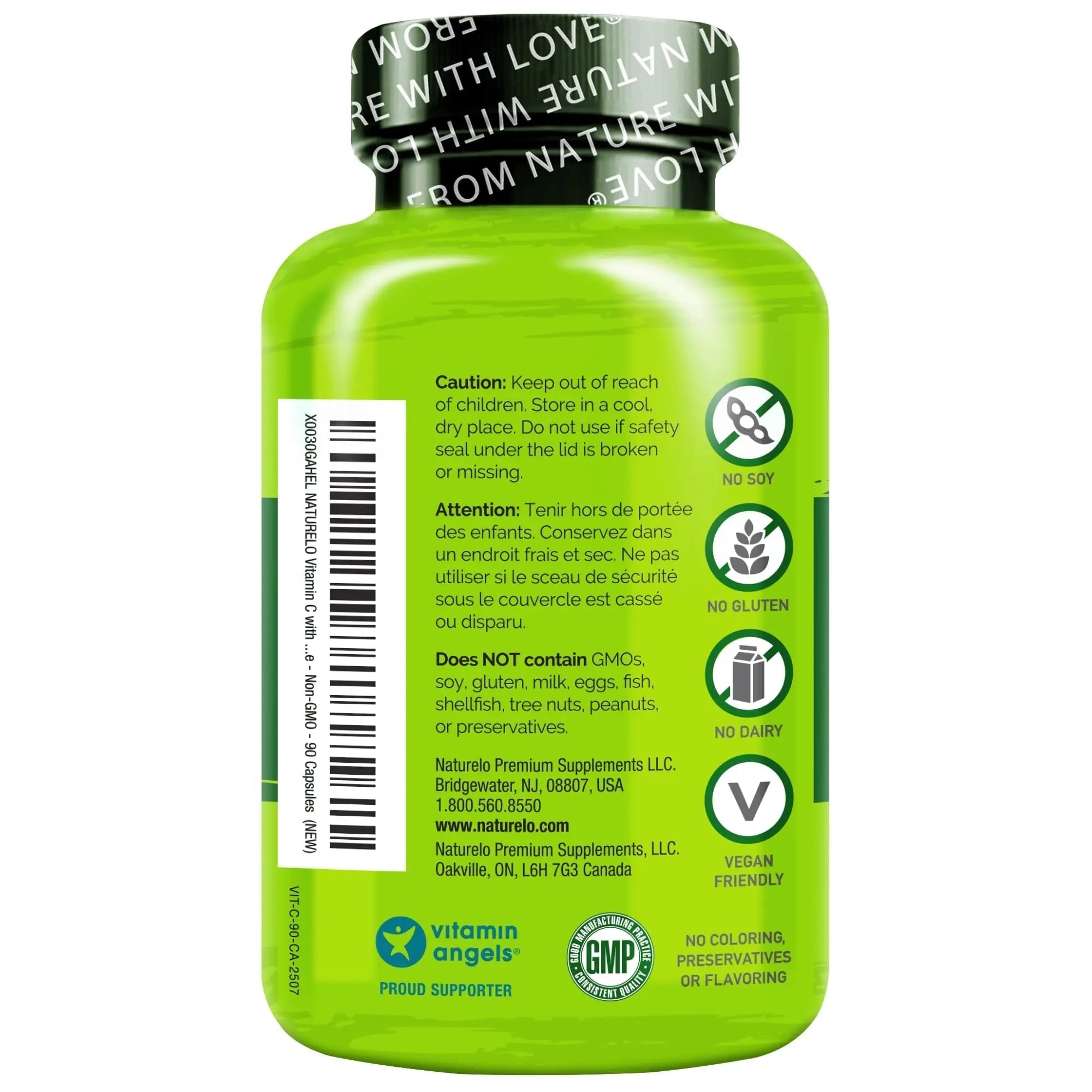 NATURELO Vitamin C with Organic Acerola Cherry Extract and Citrus Bioflavonoids - Vegan Supplement - Immune Support NATURELO Au supplements