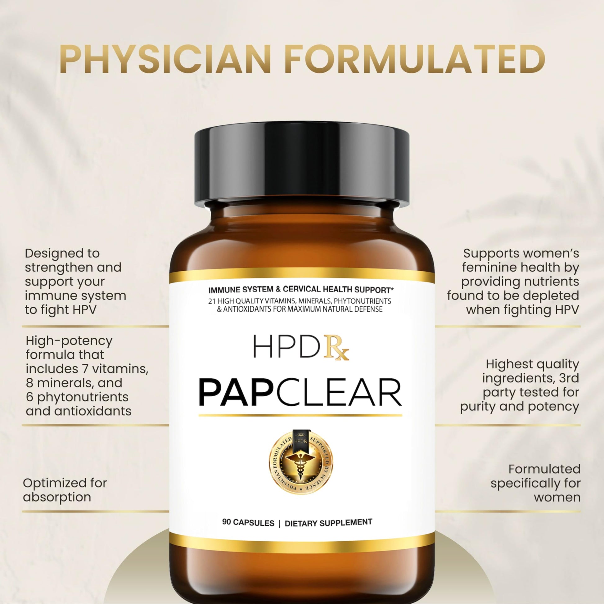 HPD Rx PAPCLEAR Physician Formulated | All Natural HPV Immune Support Supplement HPD Rx Au supplements