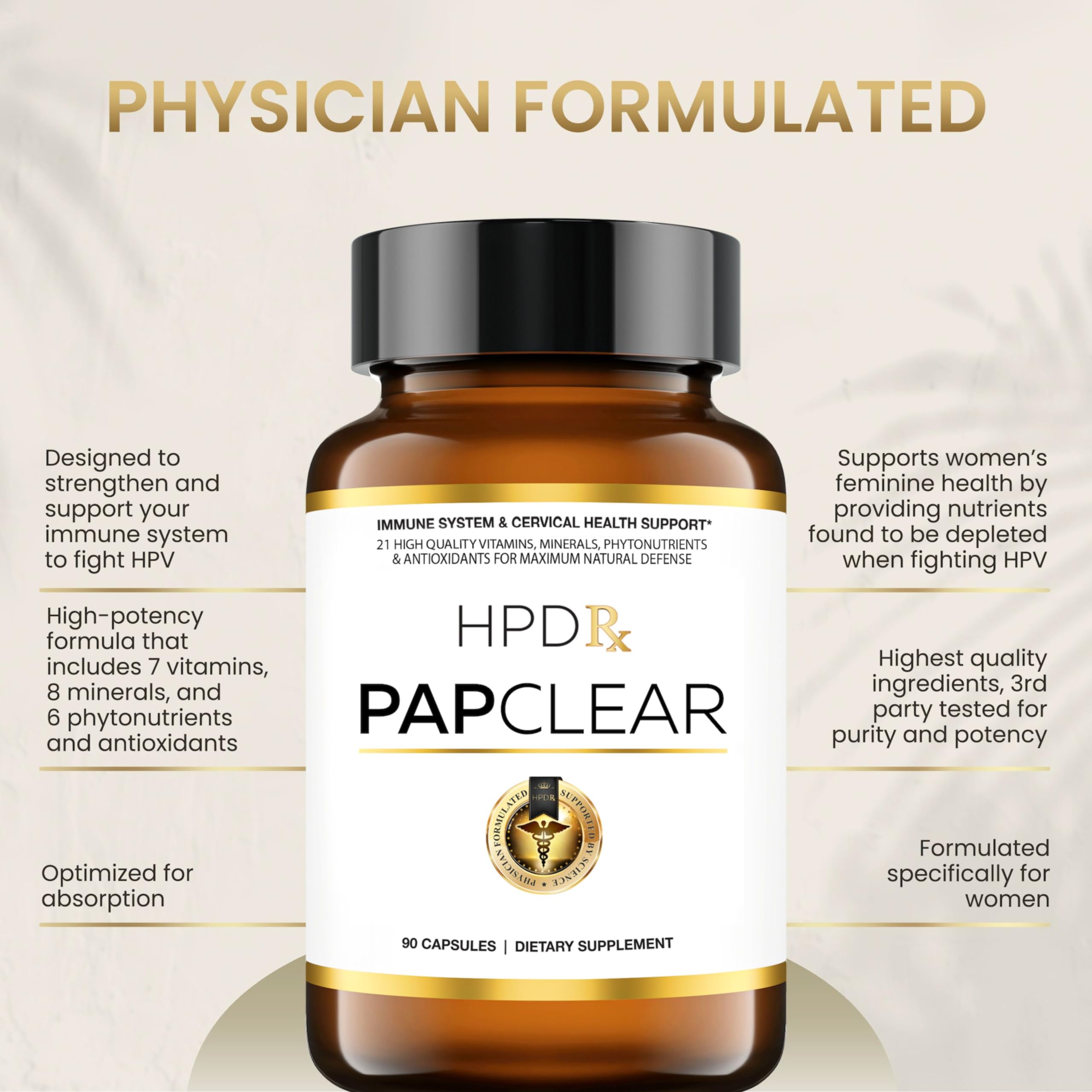 HPD Rx PAPCLEAR Physician Formulated | All Natural HPV Immune Support Supplement HPD Rx Au supplements