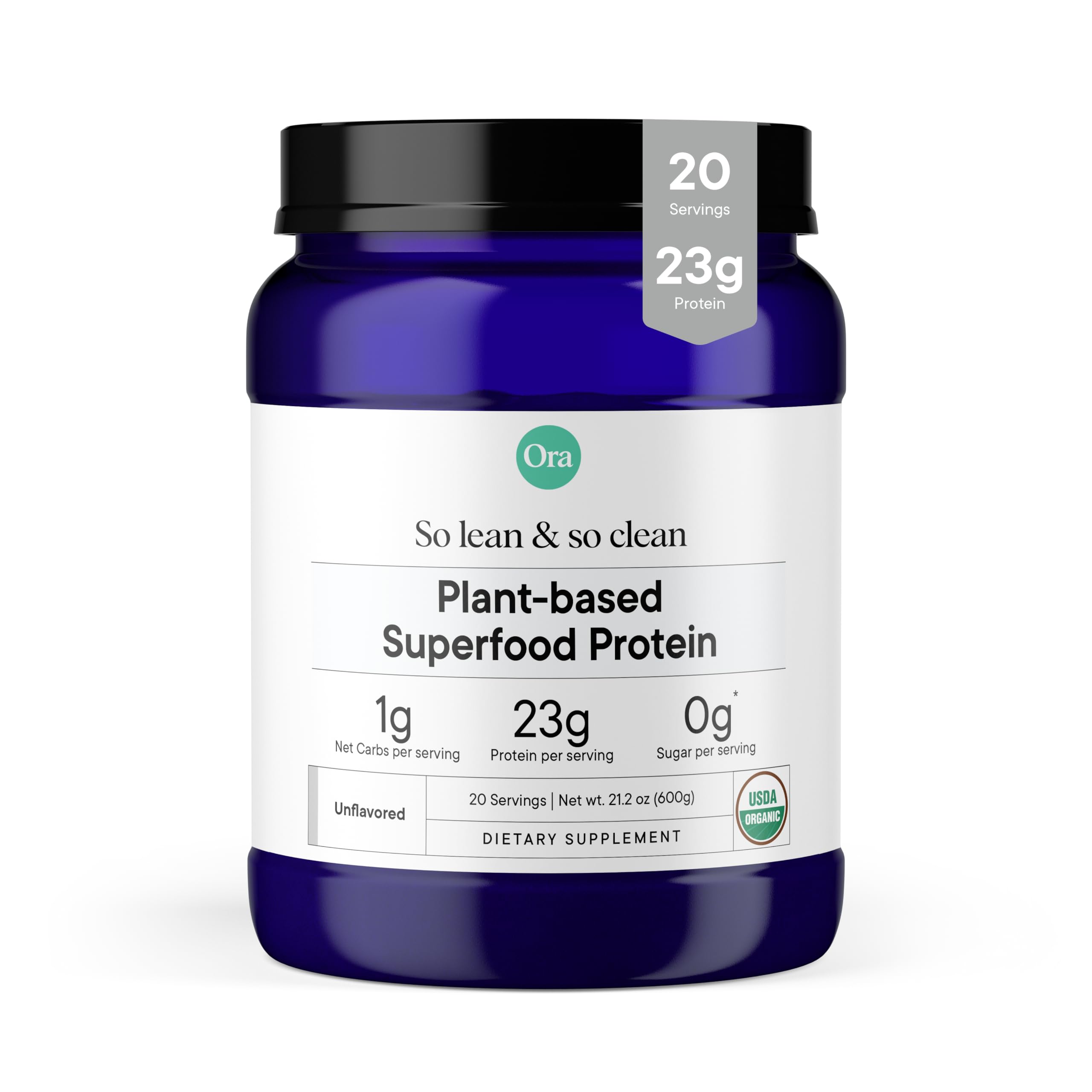 Ora Organic Vegan Protein Powder - 23g Plant Based Pea Protein Unflavored Ora Organic Au supplements