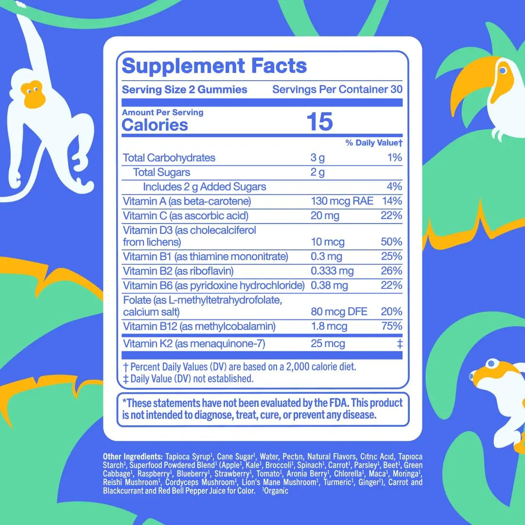 First Day Kids Multivitamin Gummies Age 4+, Strawberry & Orange - Kids Vitamins Multivitamin Gummy A C D3 K2 B1 B2 B6 B12 Folate, Immunity & Brain Function FIRST DAY Au supplements