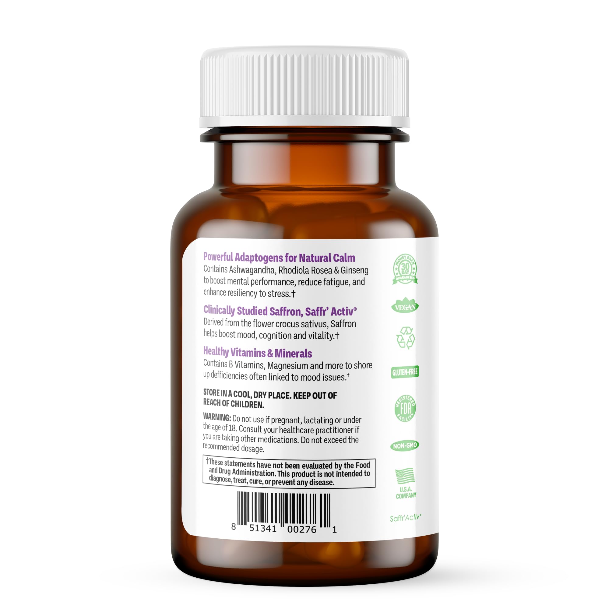 Procera Mood Support - Boost Mental Performance - Clarity - Mood Stability - Stress - Anxiousness - Mental Fatigue - Adaptogens - Saffron - Magnesium - Ashwagandha - Rhodiola - 60 Count Procera Au supplements